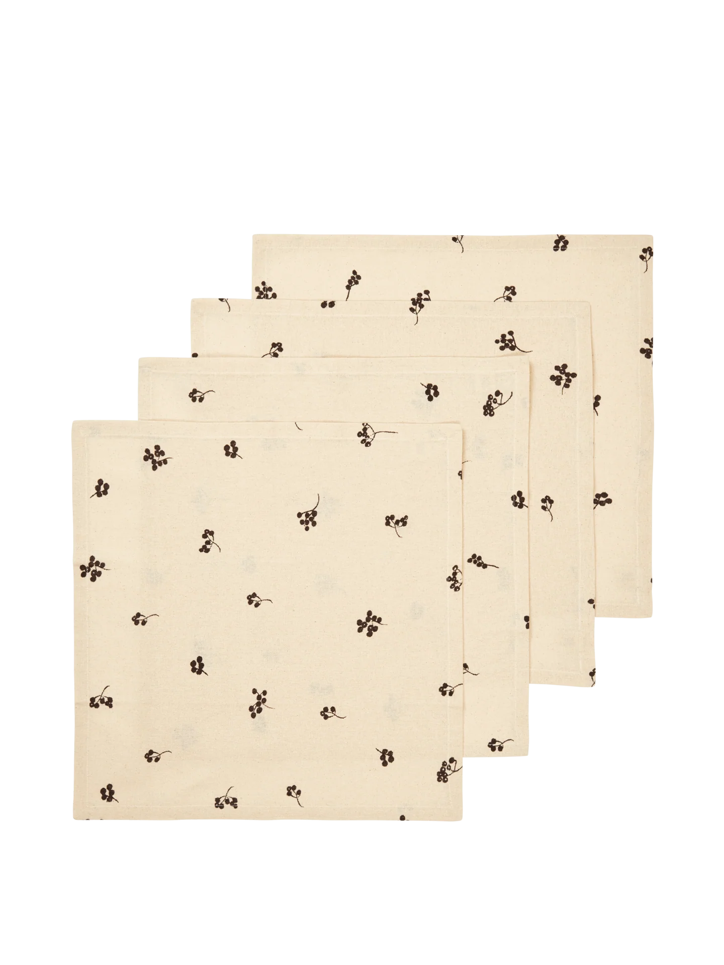 Baies Napkins - Set of 4 - Natural/Dark Chocolate