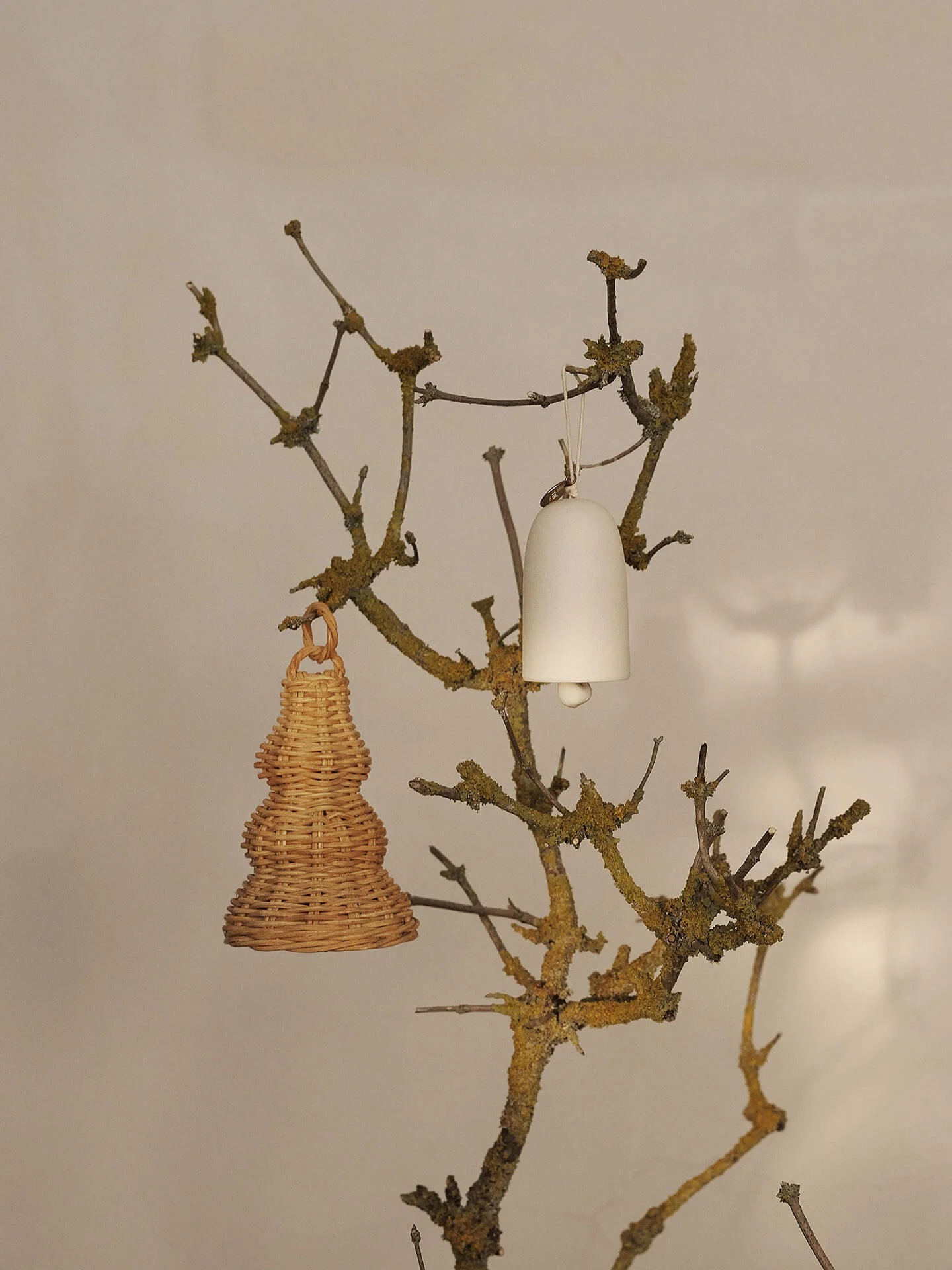 Bell Ceramic Ornament - Set of 2 - Off-White - Image 3