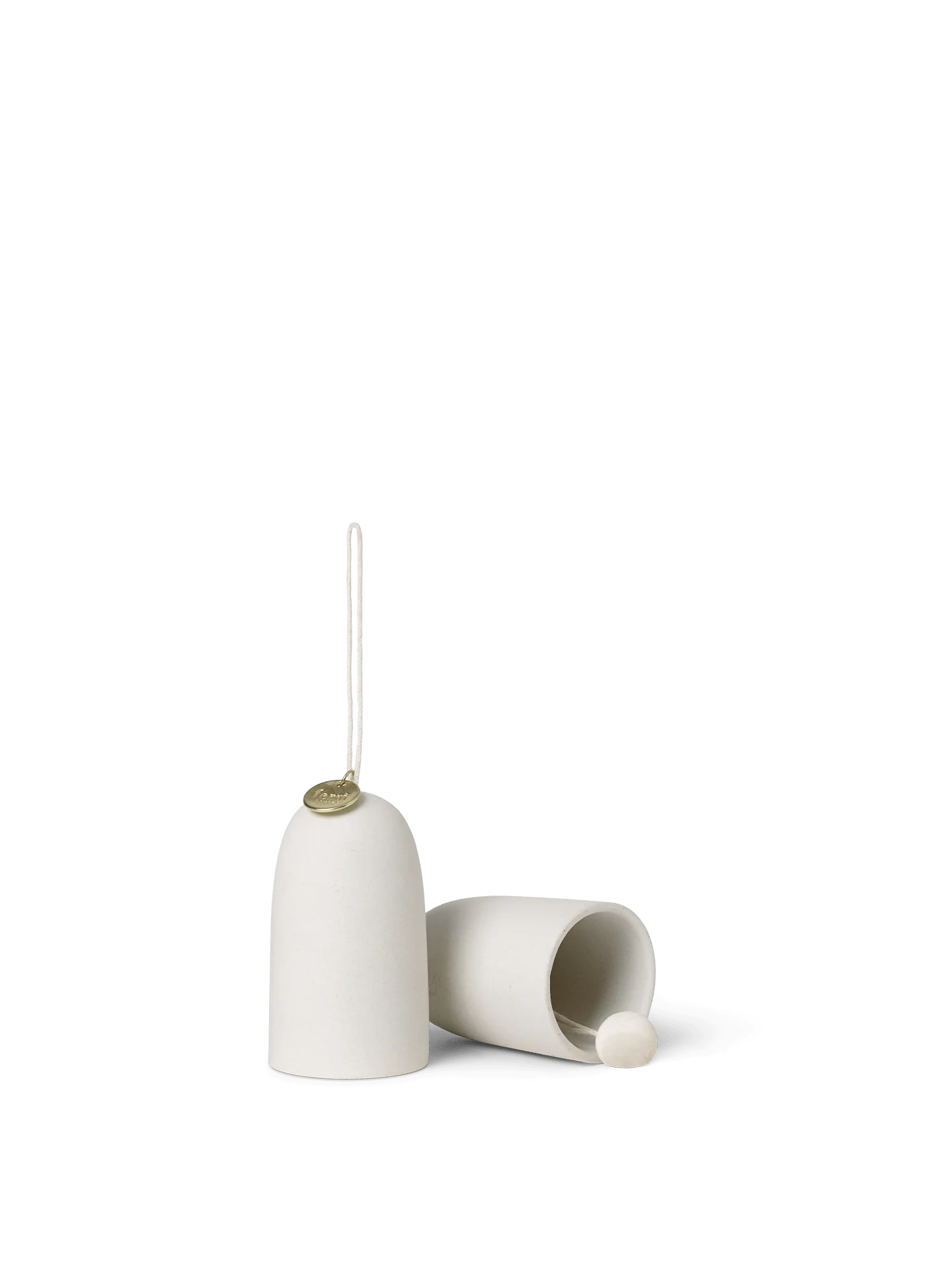Bell Ceramic Ornament - Set of 2 - Off-White - Image 4
