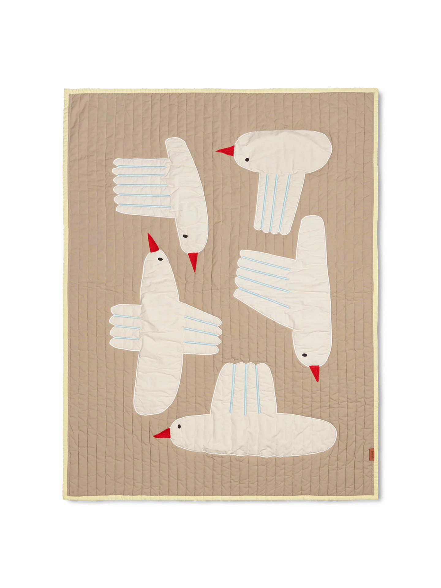 Bird Quilted Blanket - Sand