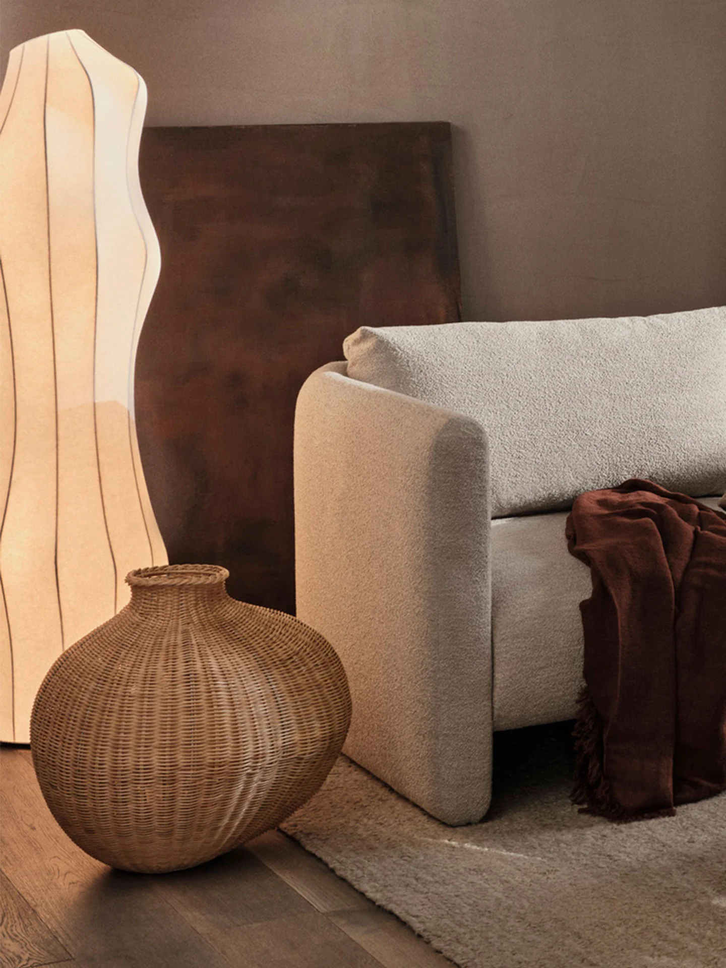 Bola Braided Floor Vase - Natural - Image 2
