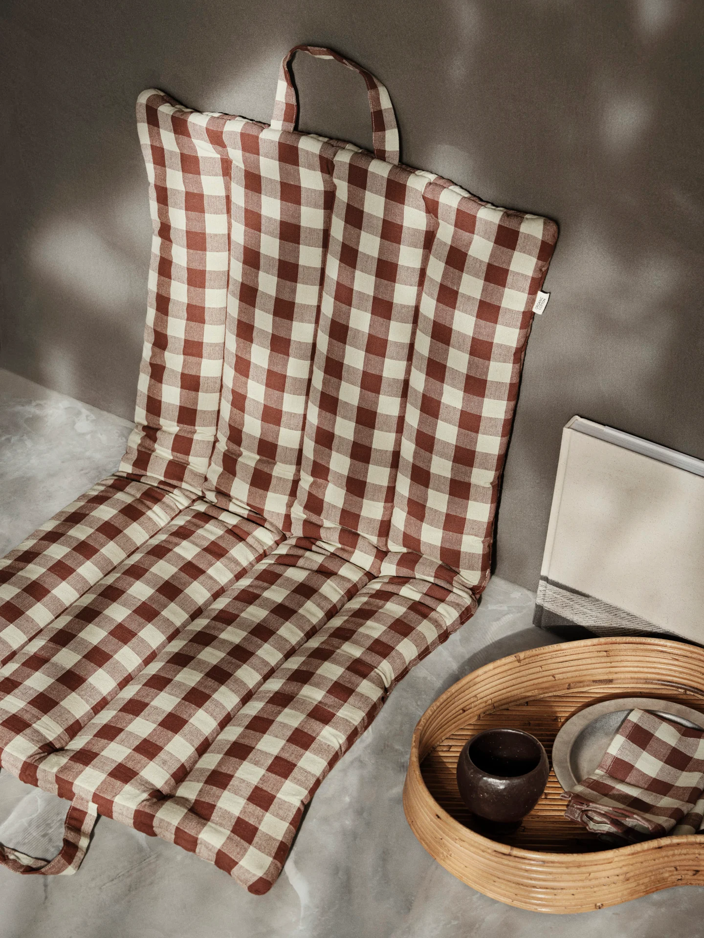 Bothy Check Folding Mat - Cinnamon/Grey Green - Image 2
