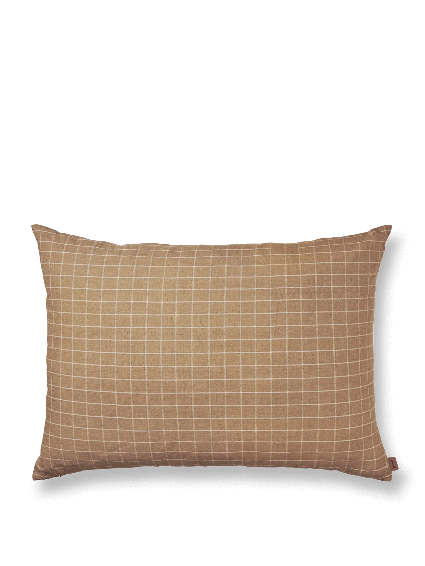 Brown Cotton Cushion Large - Check
