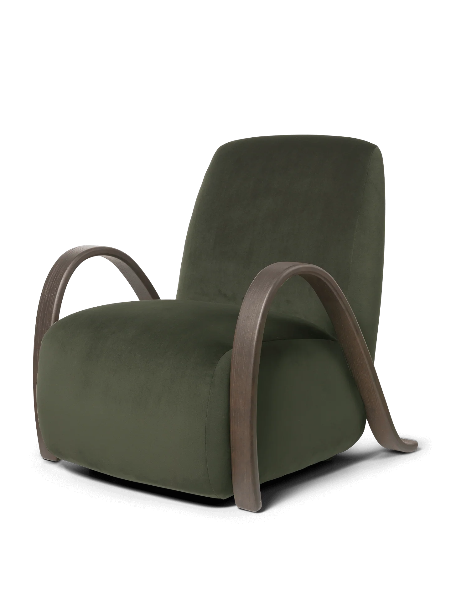 Buur Lounge Chair - Rich Velvet - Pine - UK