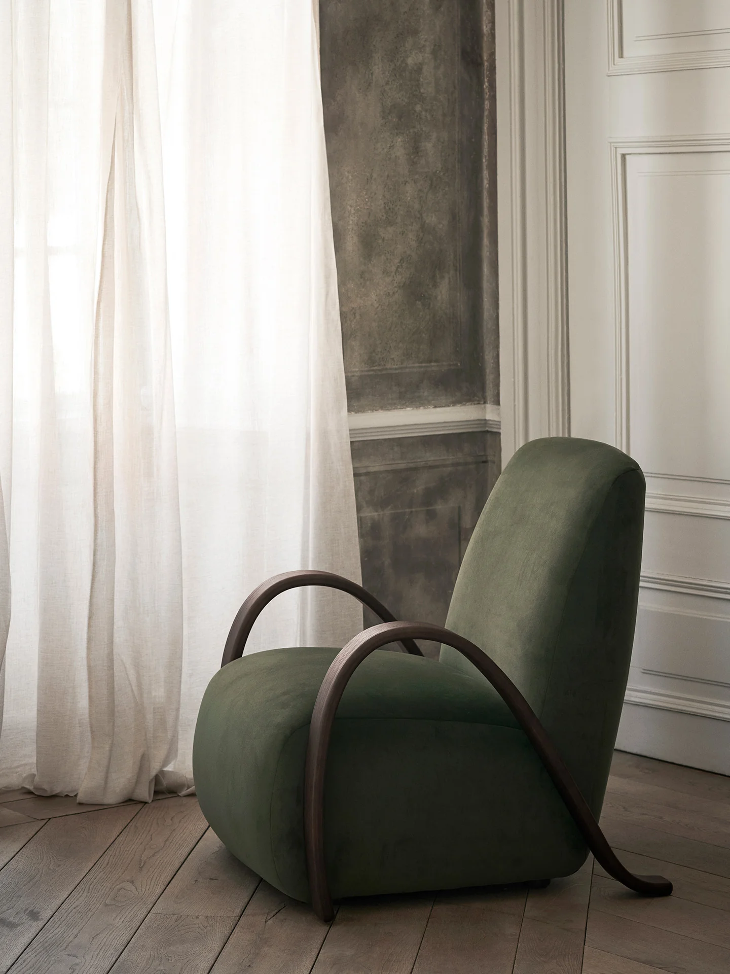 Buur Lounge Chair - Rich Velvet - Pine - UK - Image 2