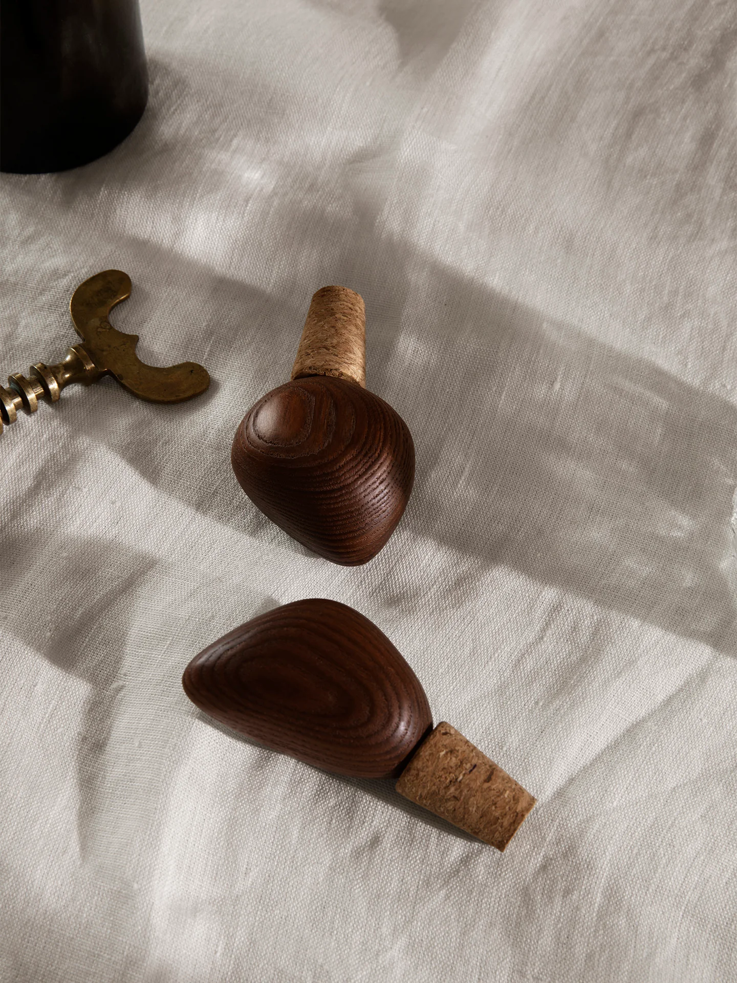 Cairn Wine Stoppers - Set of 2 - Dark Brown - Image 2