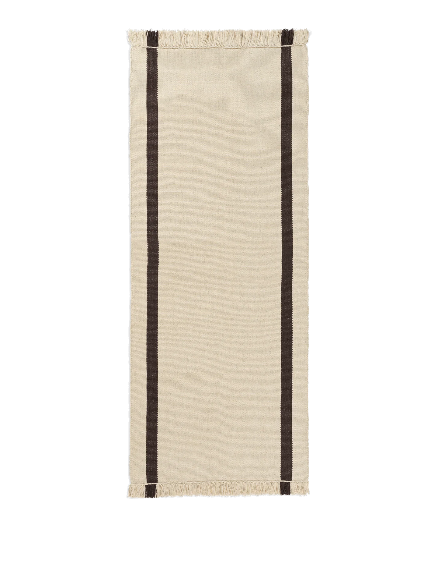 Calm Kelim Runner - Off-White/Coffee