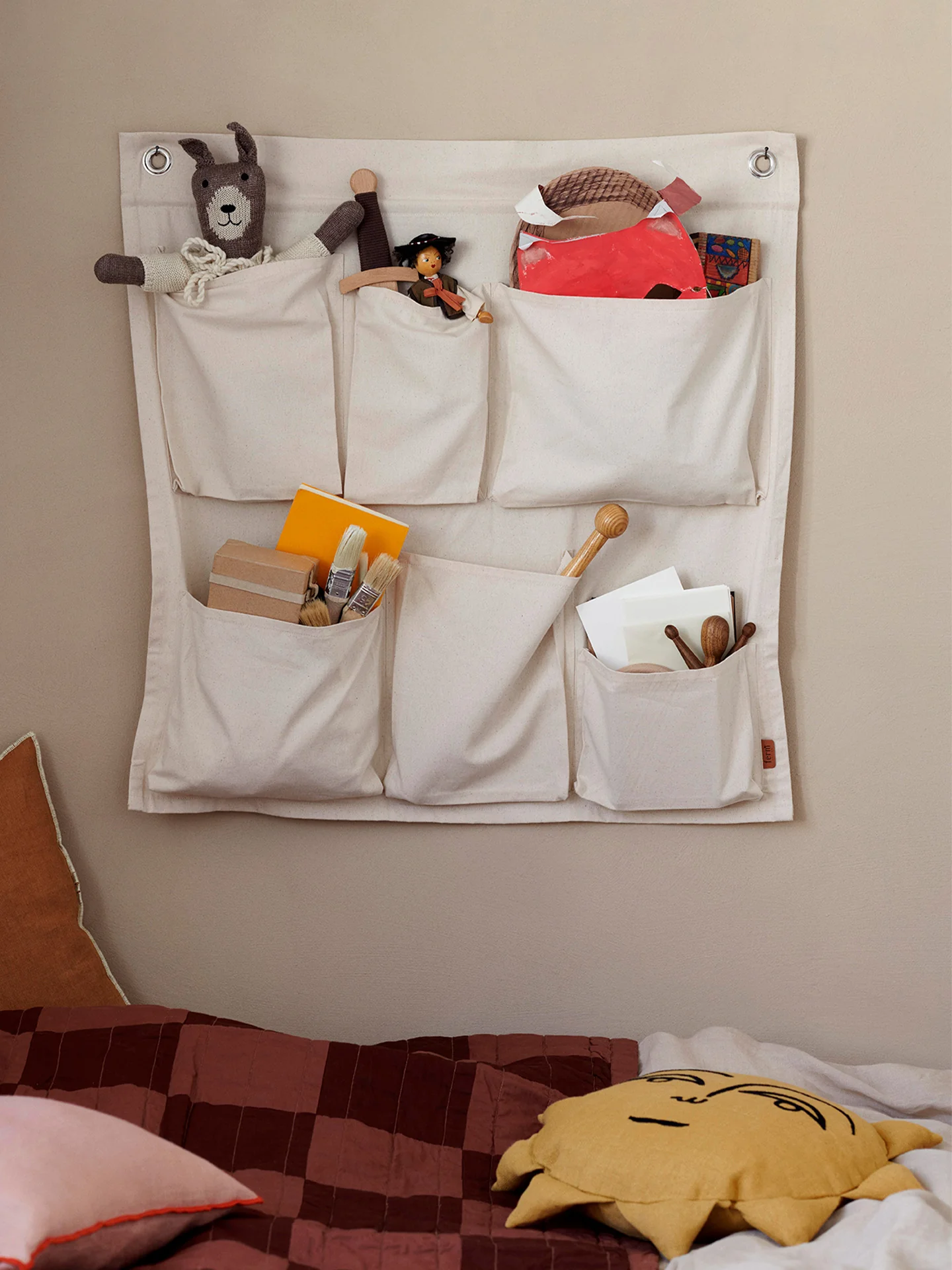 Canvas Wall Pockets - Off-white - Image 2
