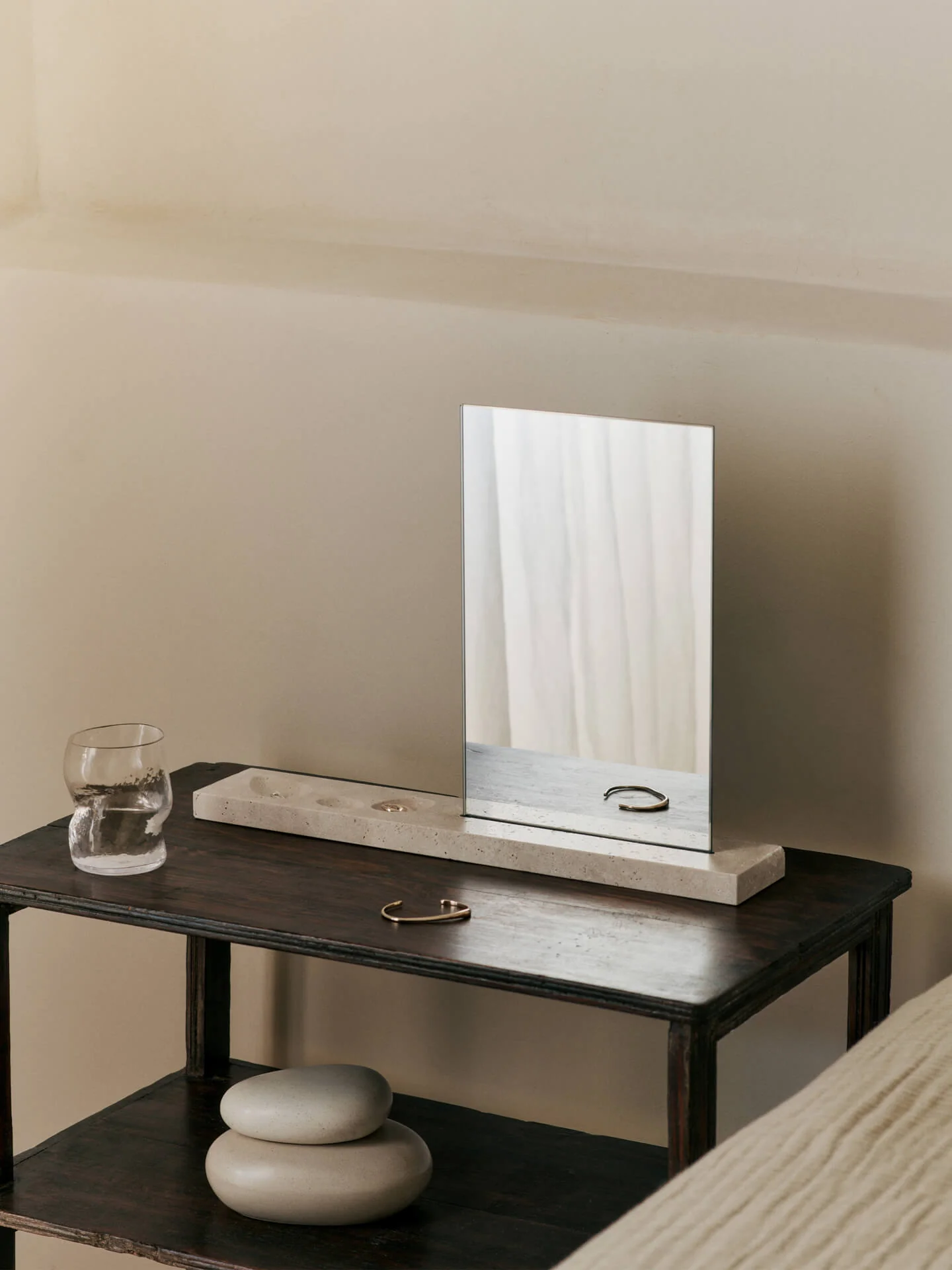 Caseta Table Mirror - Travertine - Image 2