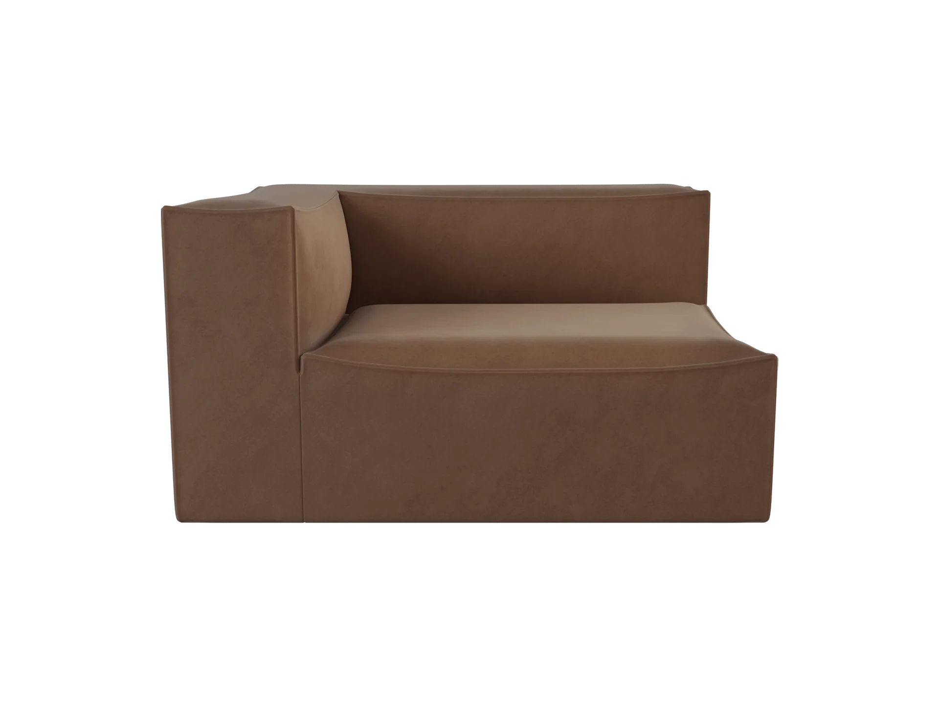 Catena Sofa Armrest Left L400 - Rich Velvet - Soft Brown - UK