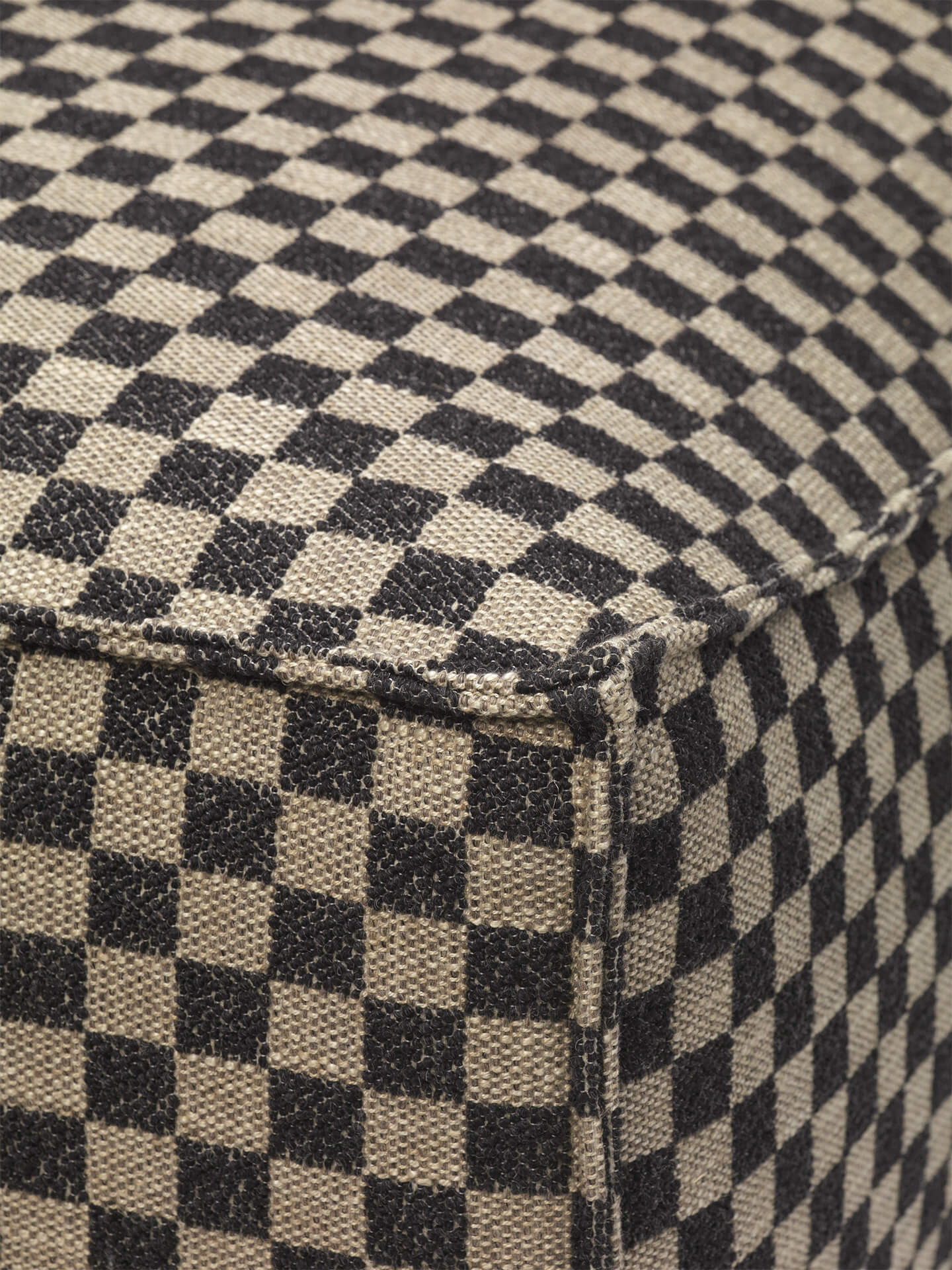 Catena Pouf Rectangular L501 - Check - Sand/Black - UK - Image 2
