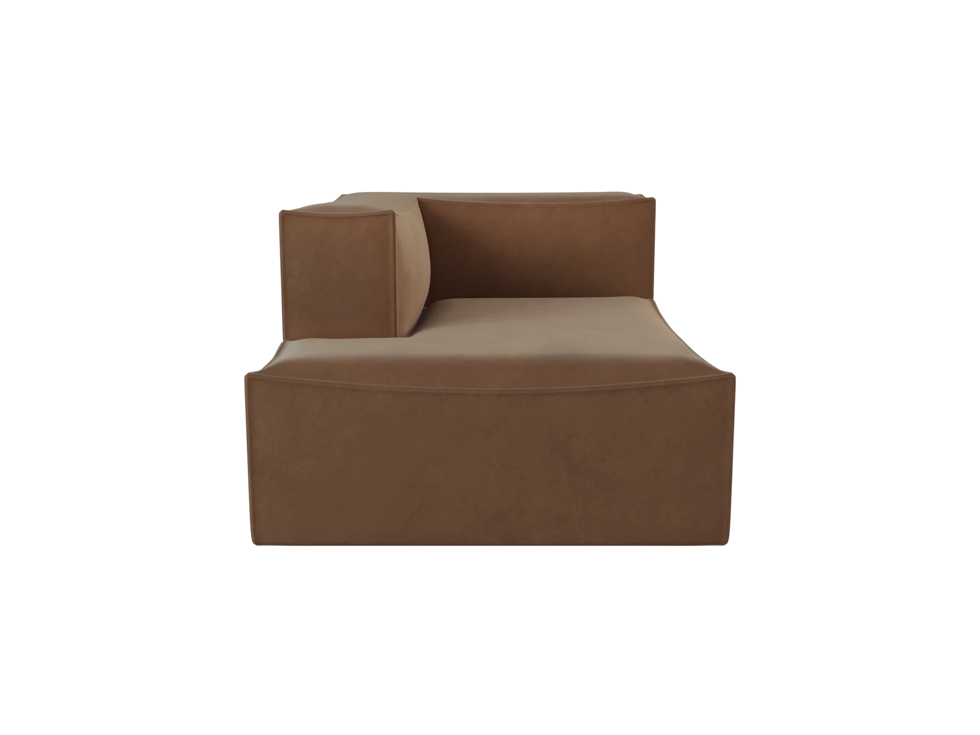 Catena Sofa Chaise Longue Left L600 - Rich Velvet - Soft Brown - UK