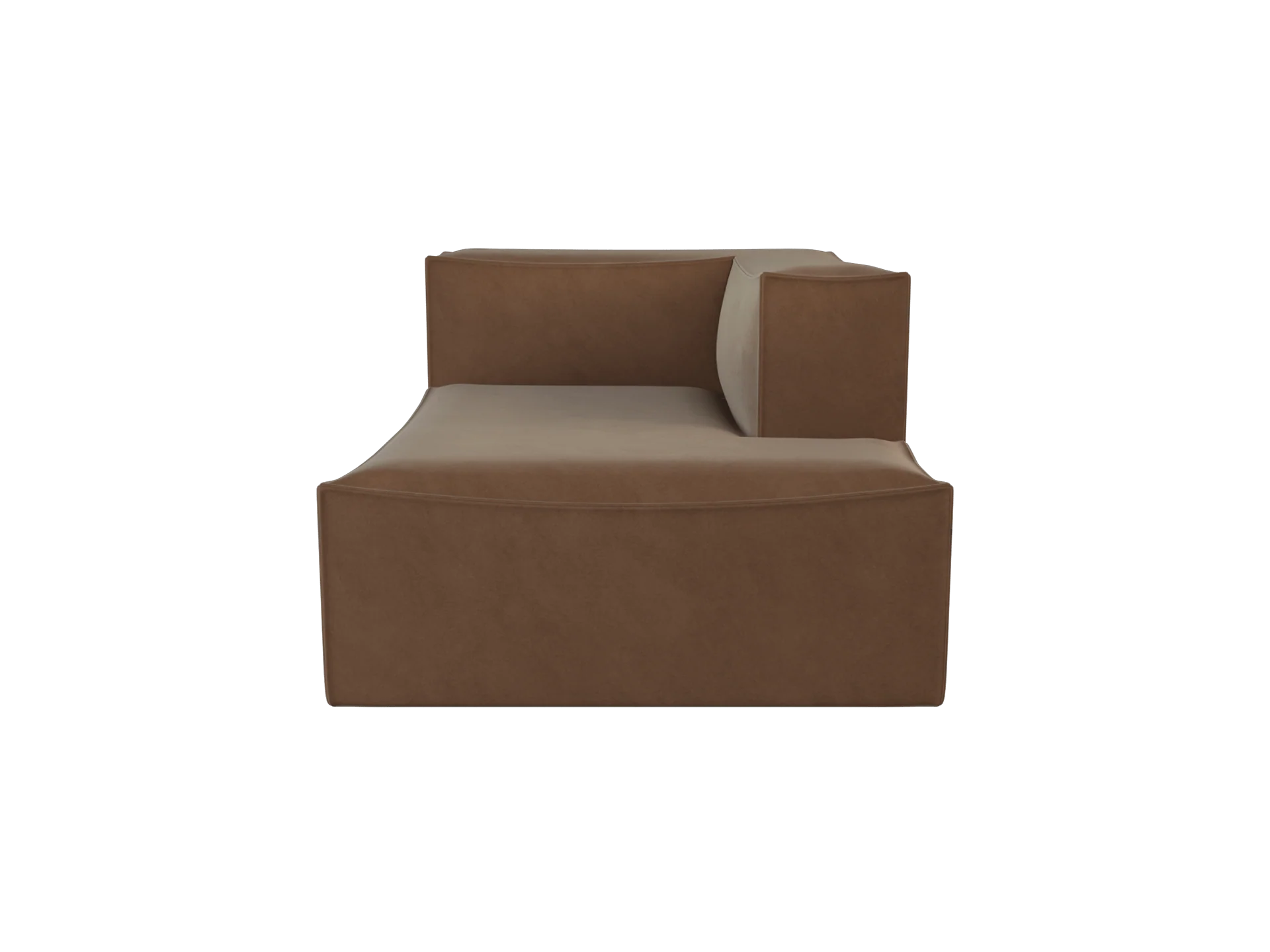 Catena Sofa Chaise Longue Right L601 - Rich Velvet - Soft Brown - UK