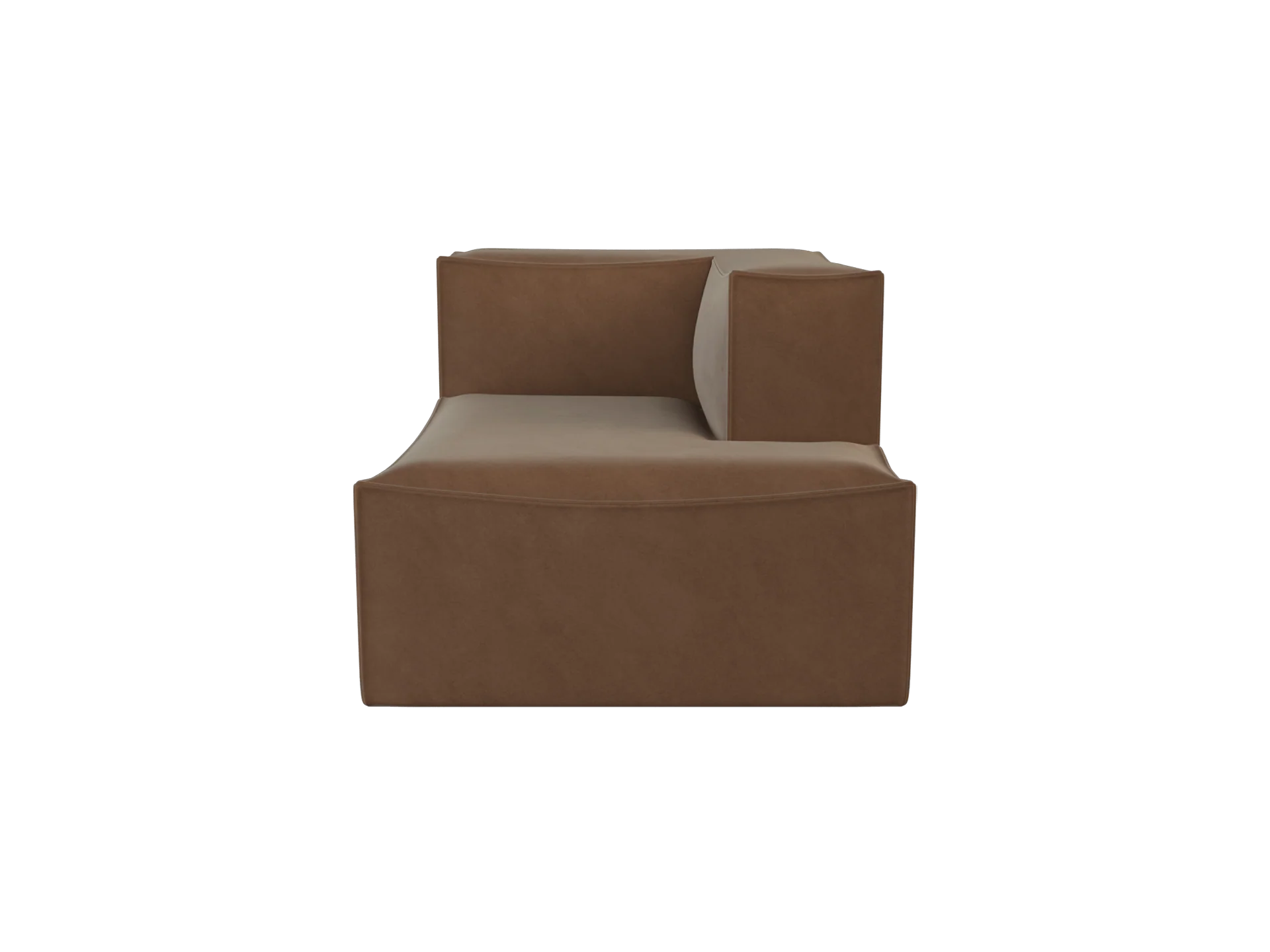 Catena Sofa Chaise Longue Right S601 - Rich Velvet - Soft Brown - UK