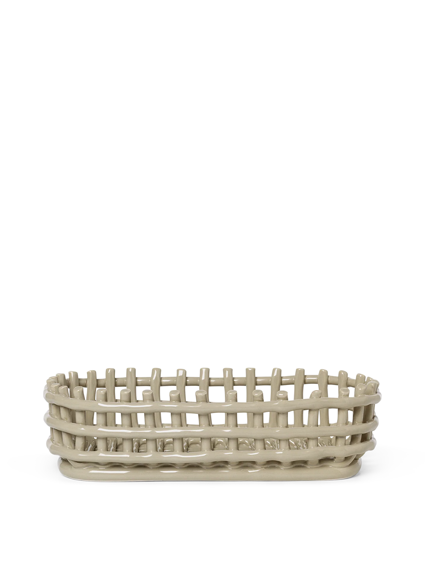 Ceramic Basket - Oval - Cashmere