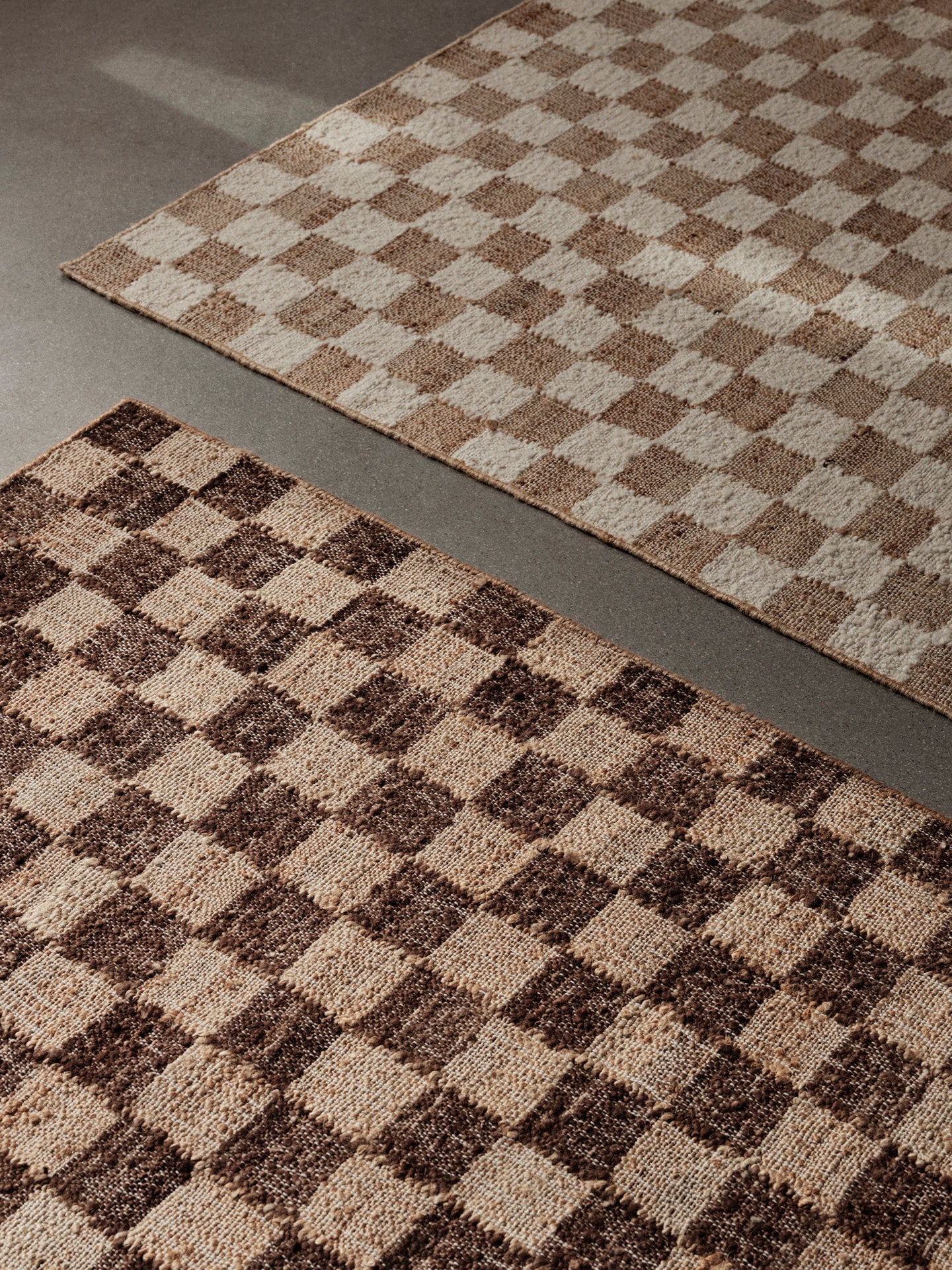 Check Wool Jute Rug - Off-White/Natural - Image 4