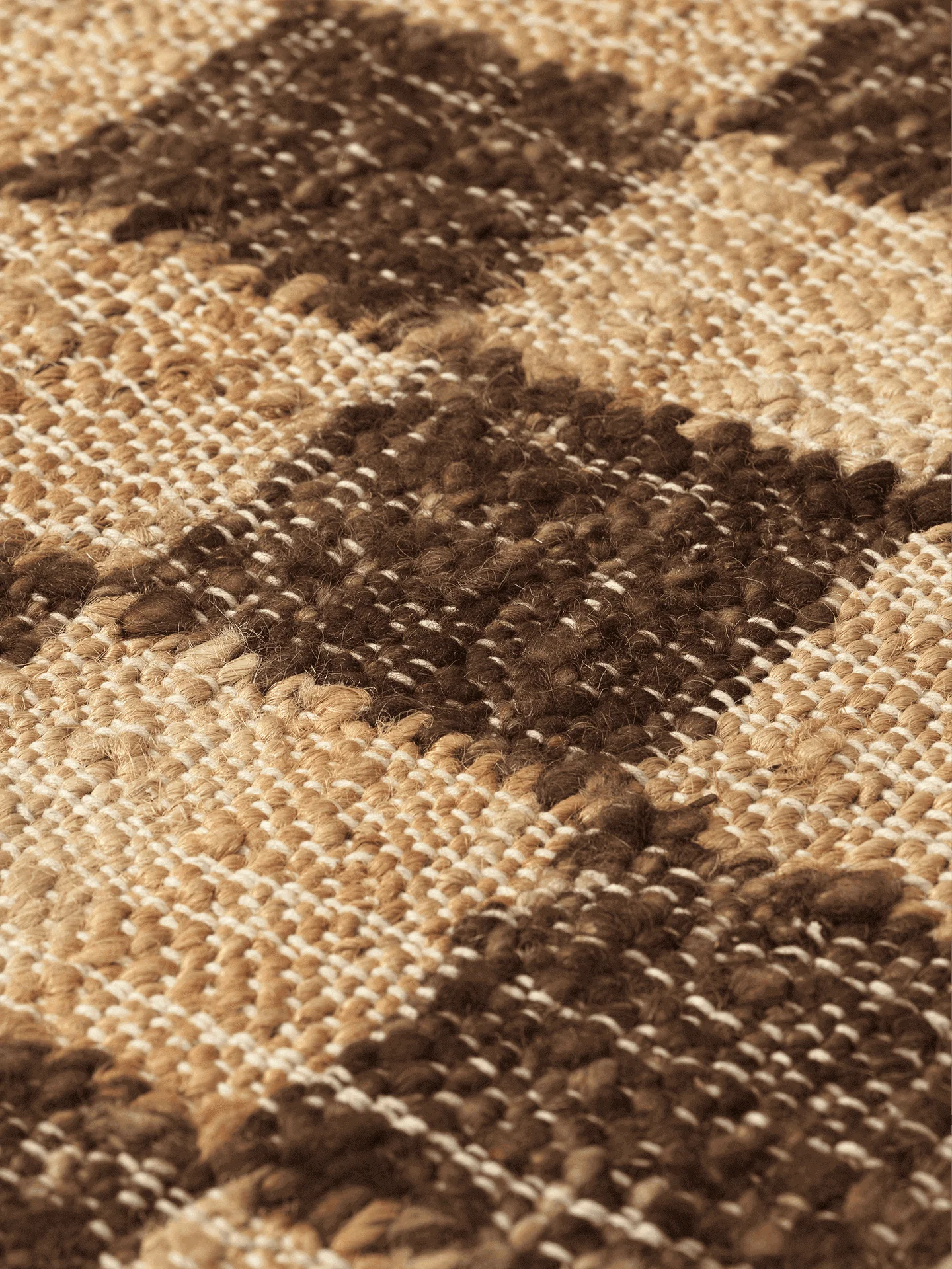 Check Wool Jute Runner - Coffee/Natural - Image 4