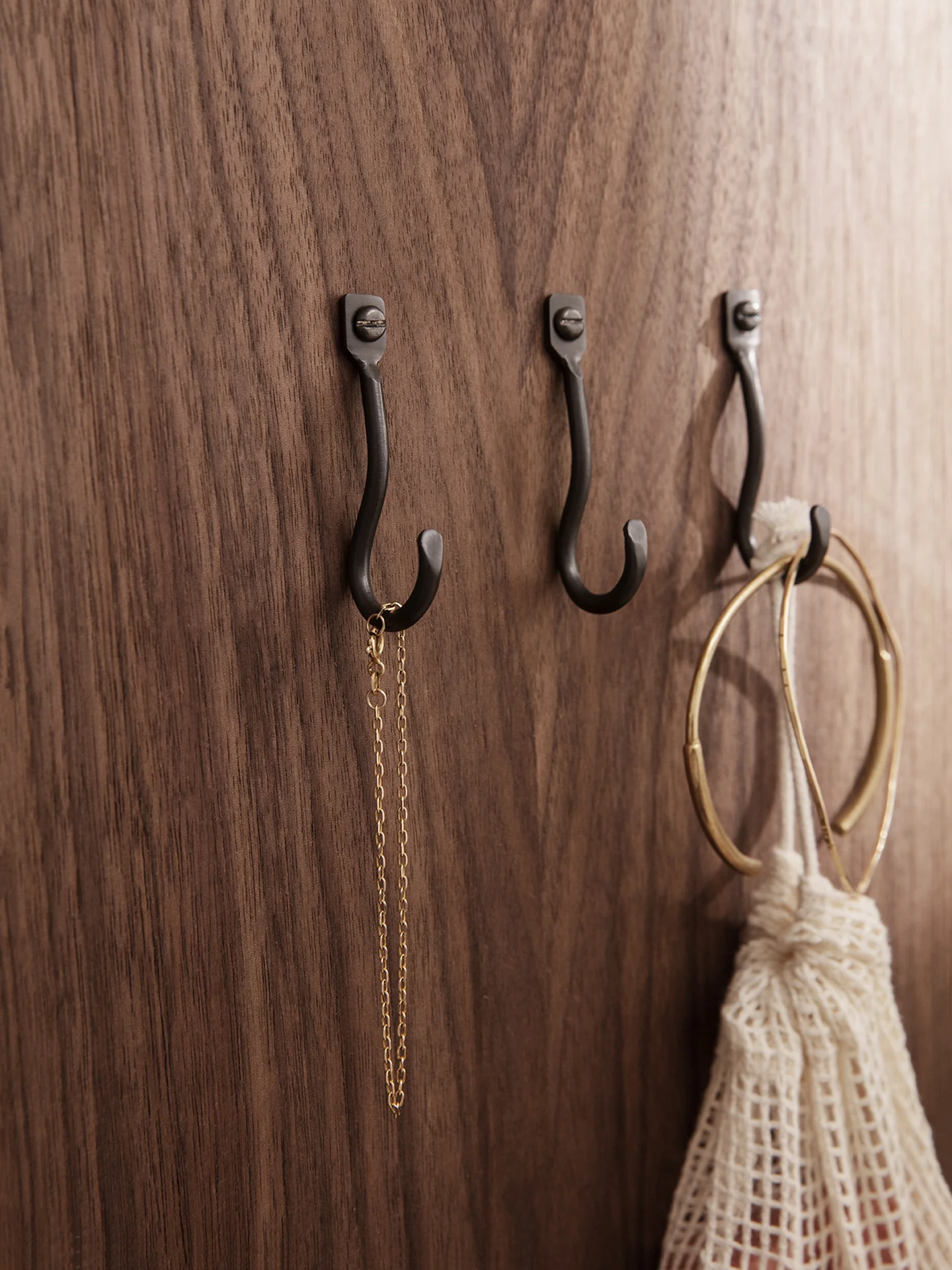 Curvature Hooks - Set of 3 - Black Brass - Image 2