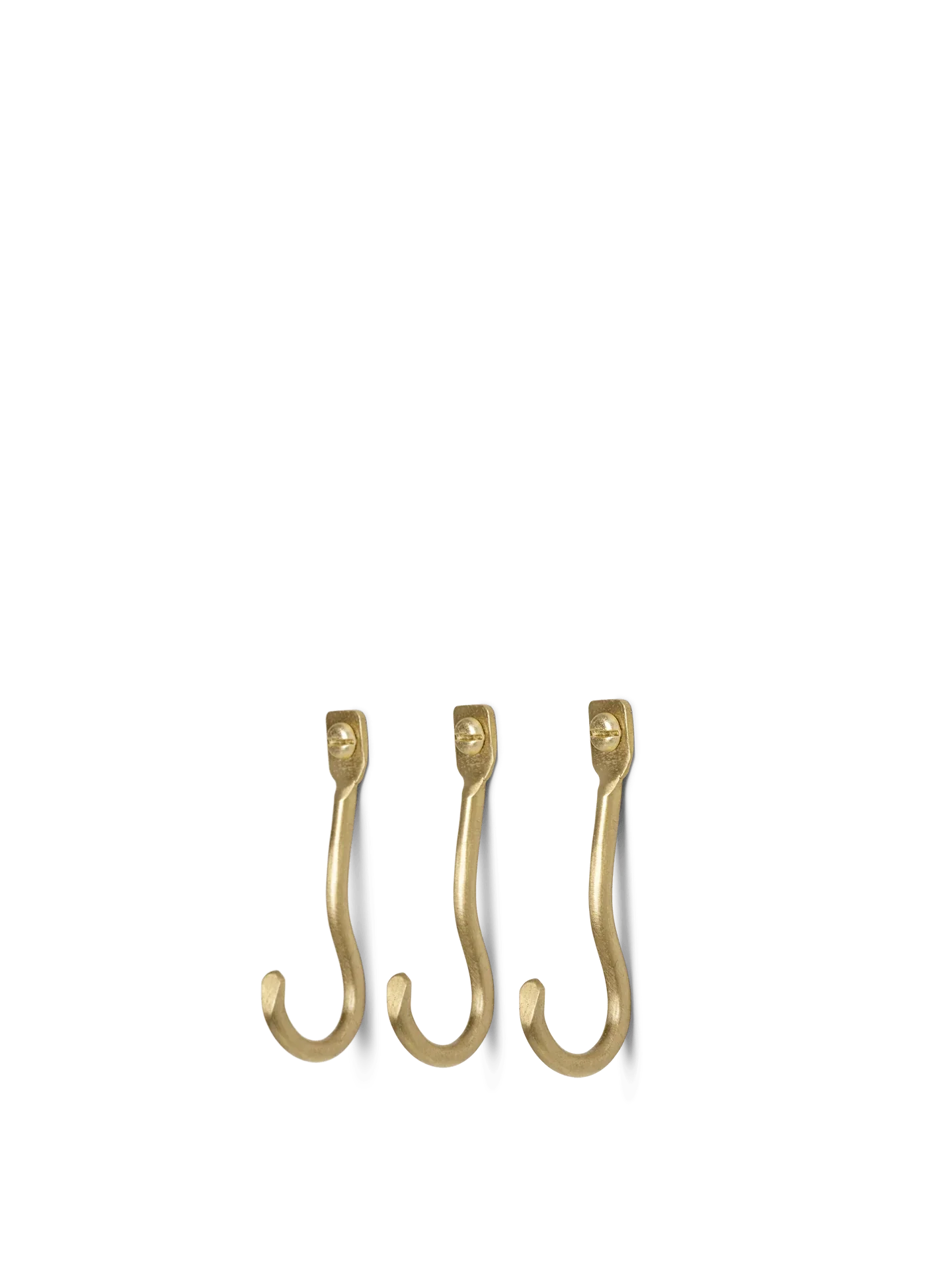 Curvature Hooks - Set of 3 - Brass