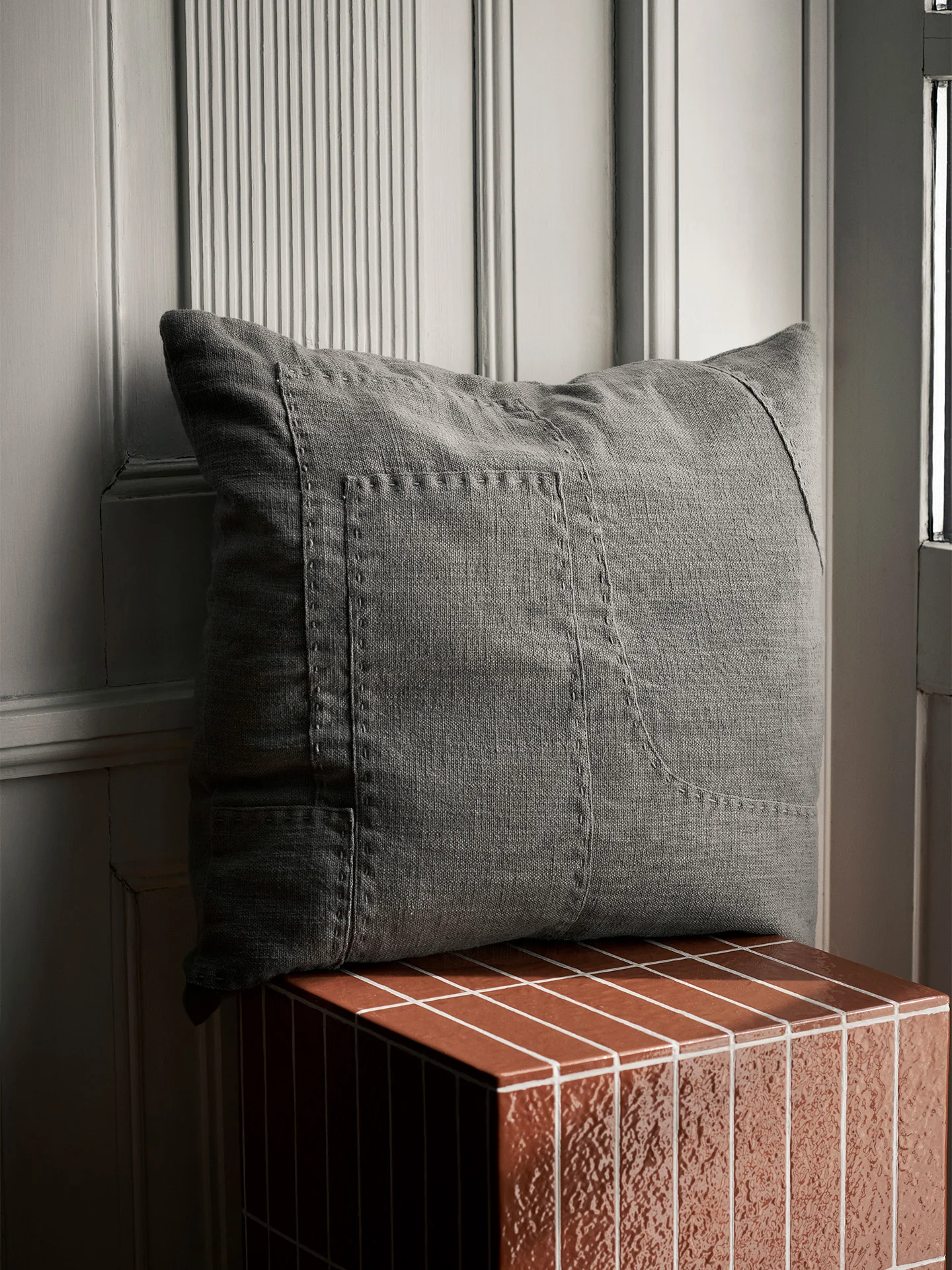 Darn Cushion - Blue Grey - Image 2