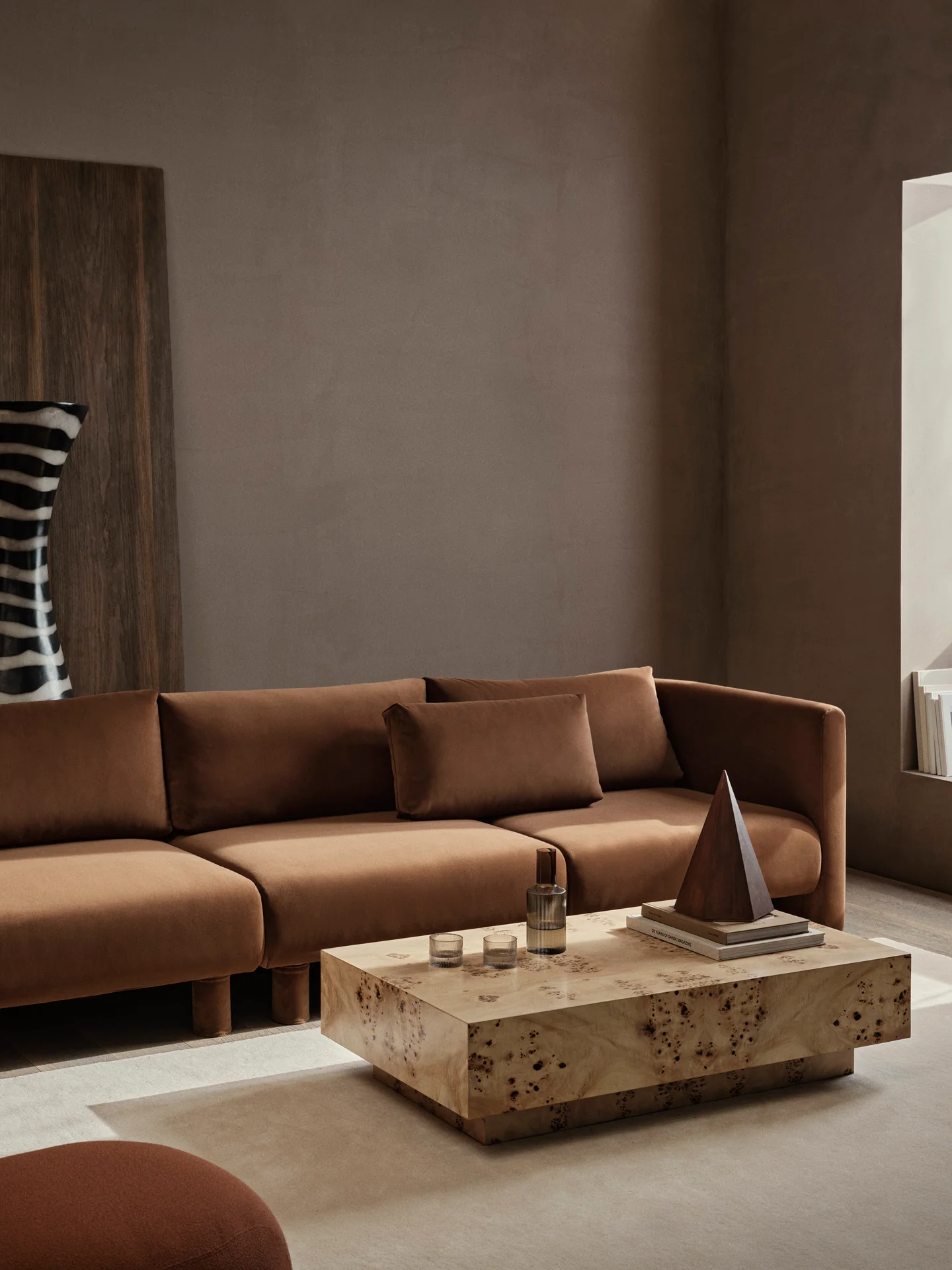 Dase Cushion - Rich Velvet - Soft Brown - UK - Image 2