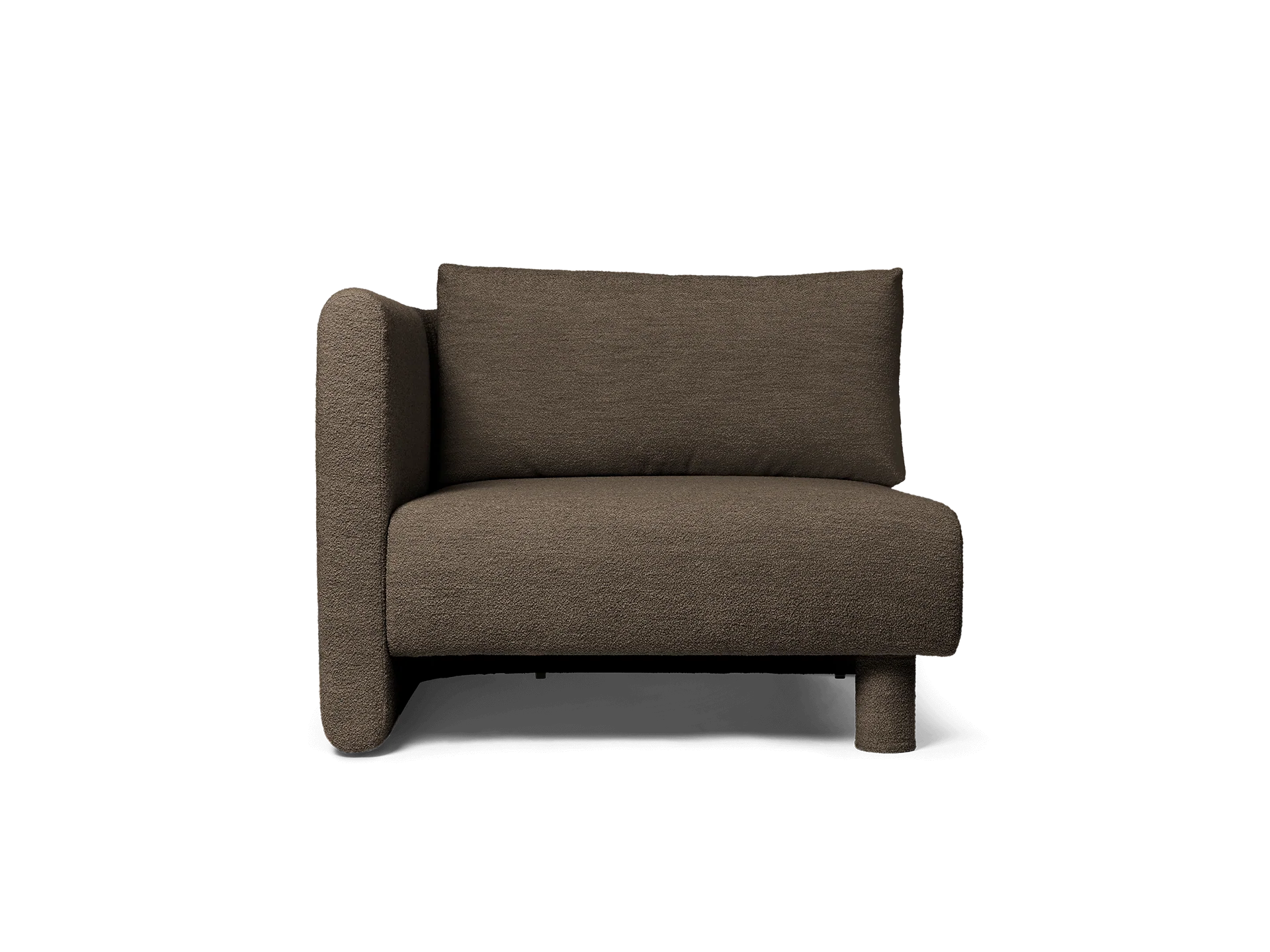 Dase Sofa Armrest Left - Soft Bouclé - Dark Brown - UK