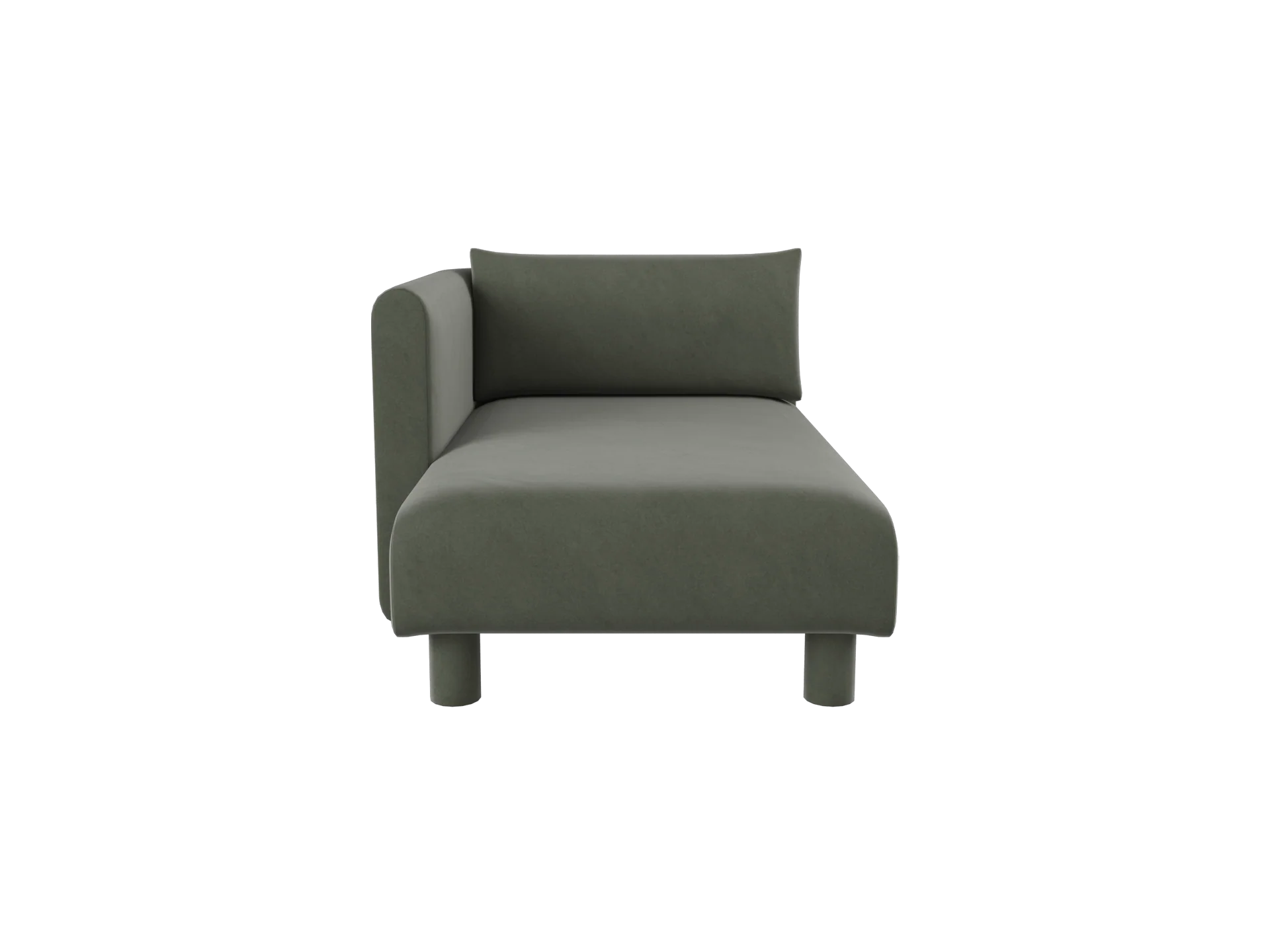 Dase Sofa Chaise Longue Left - Rich Velvet - Pine - UK