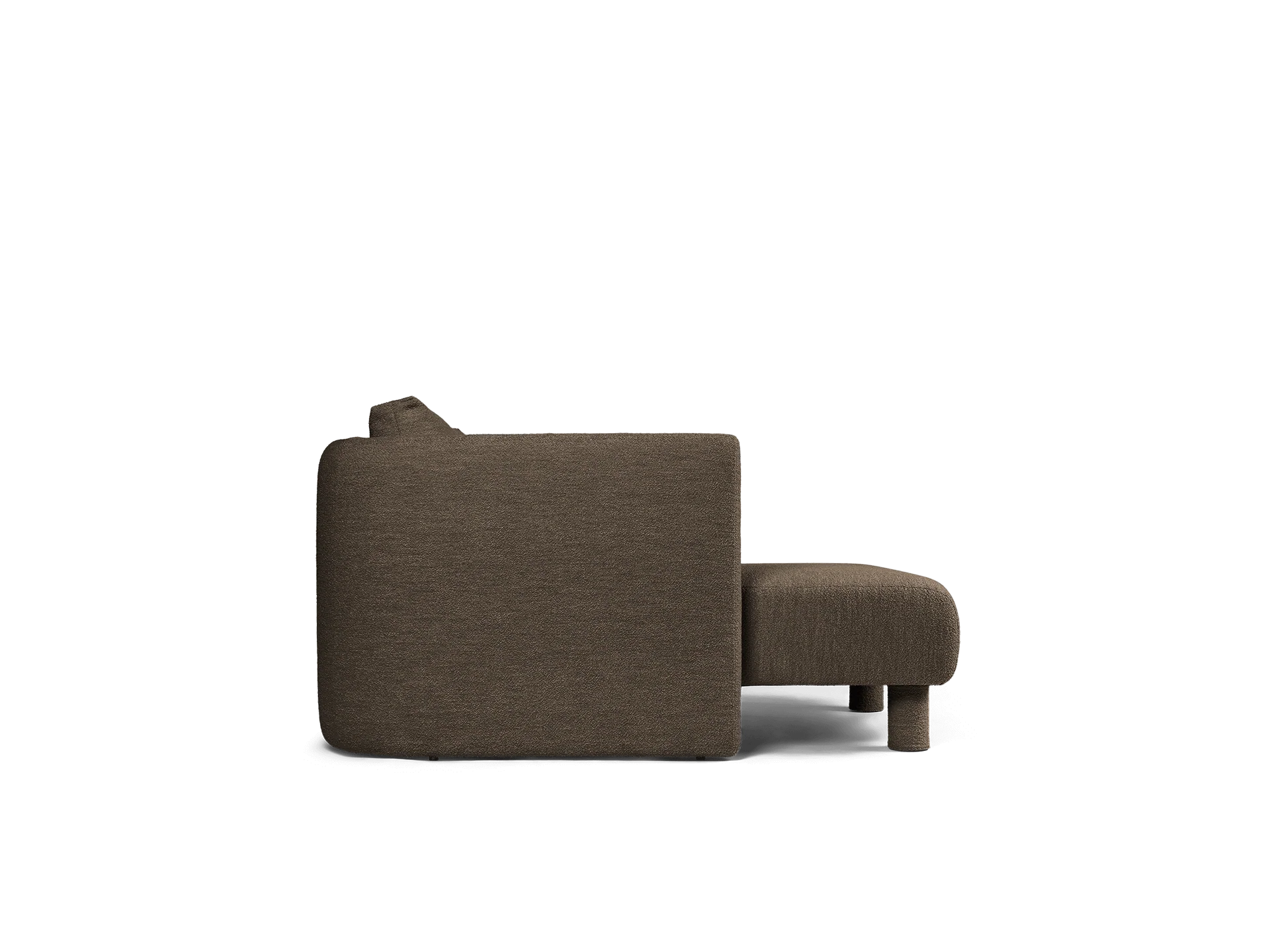 Dase Sofa Chaise Longue Left - Soft Bouclé - Dark Brown - UK - Image 4