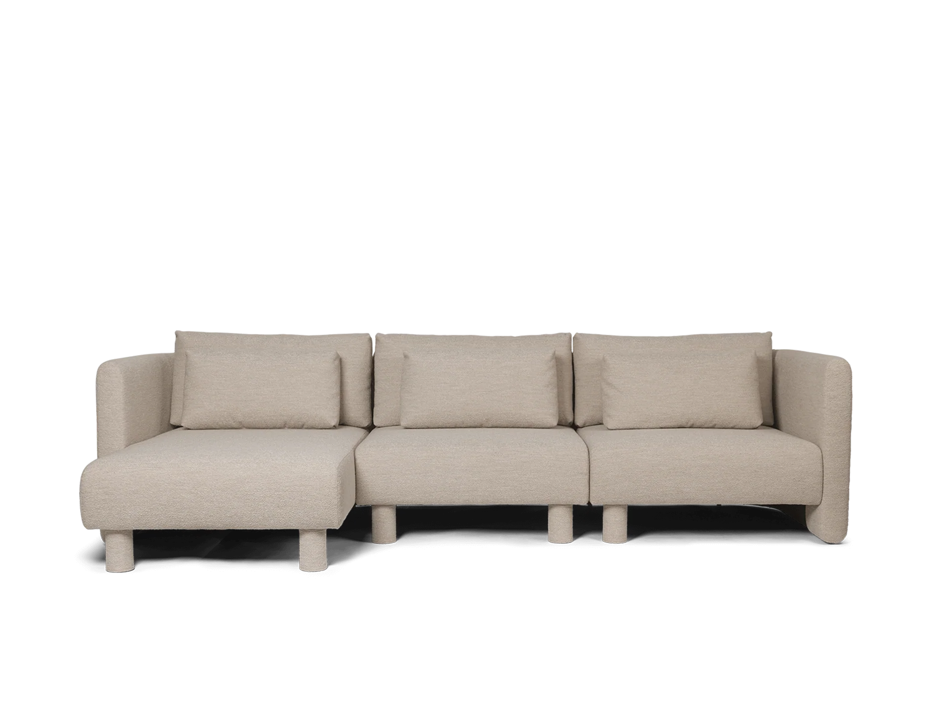 Dase Sofa Chaise Longue Left - Soft Bouclé - Natural - UK - Image 7