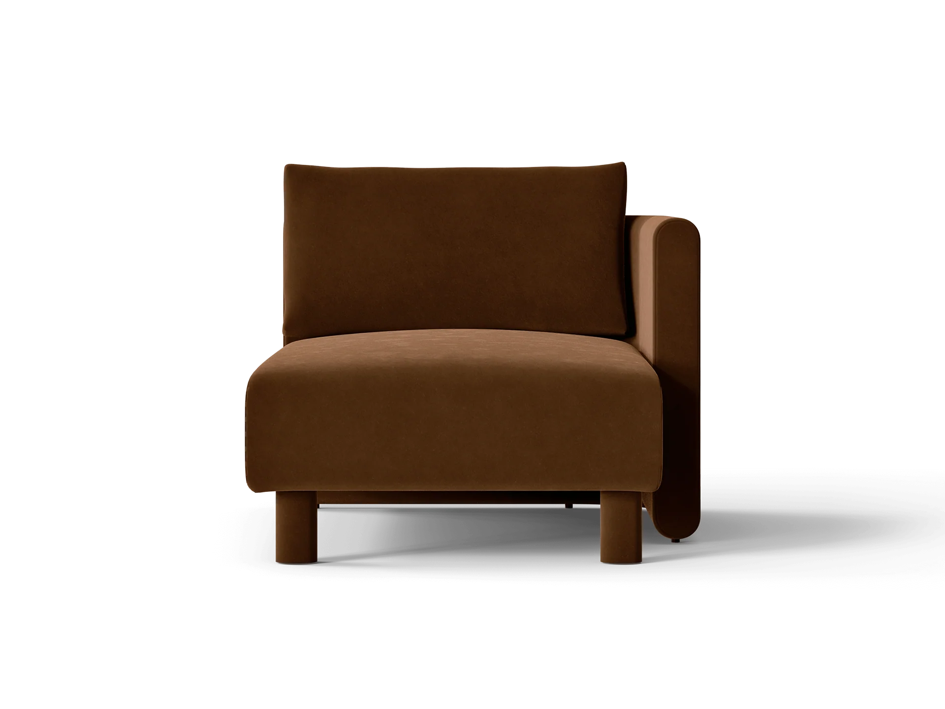 Dase Sofa Chaise Longue Right - Rich Velvet - Soft Brown - UK