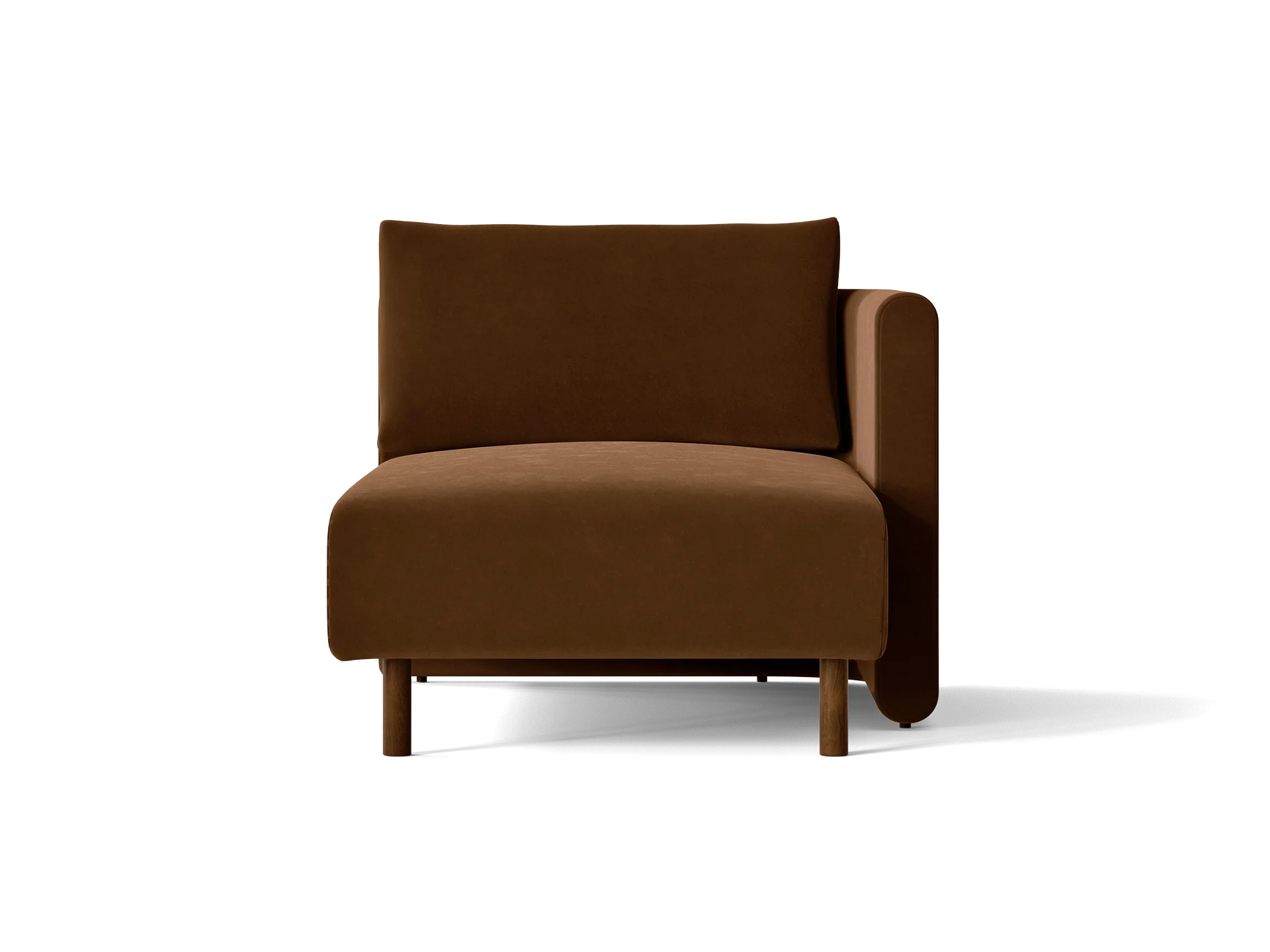 Dase Sofa Chaise Longue Right - Rich Velvet - Soft Brown - UK - Image 2