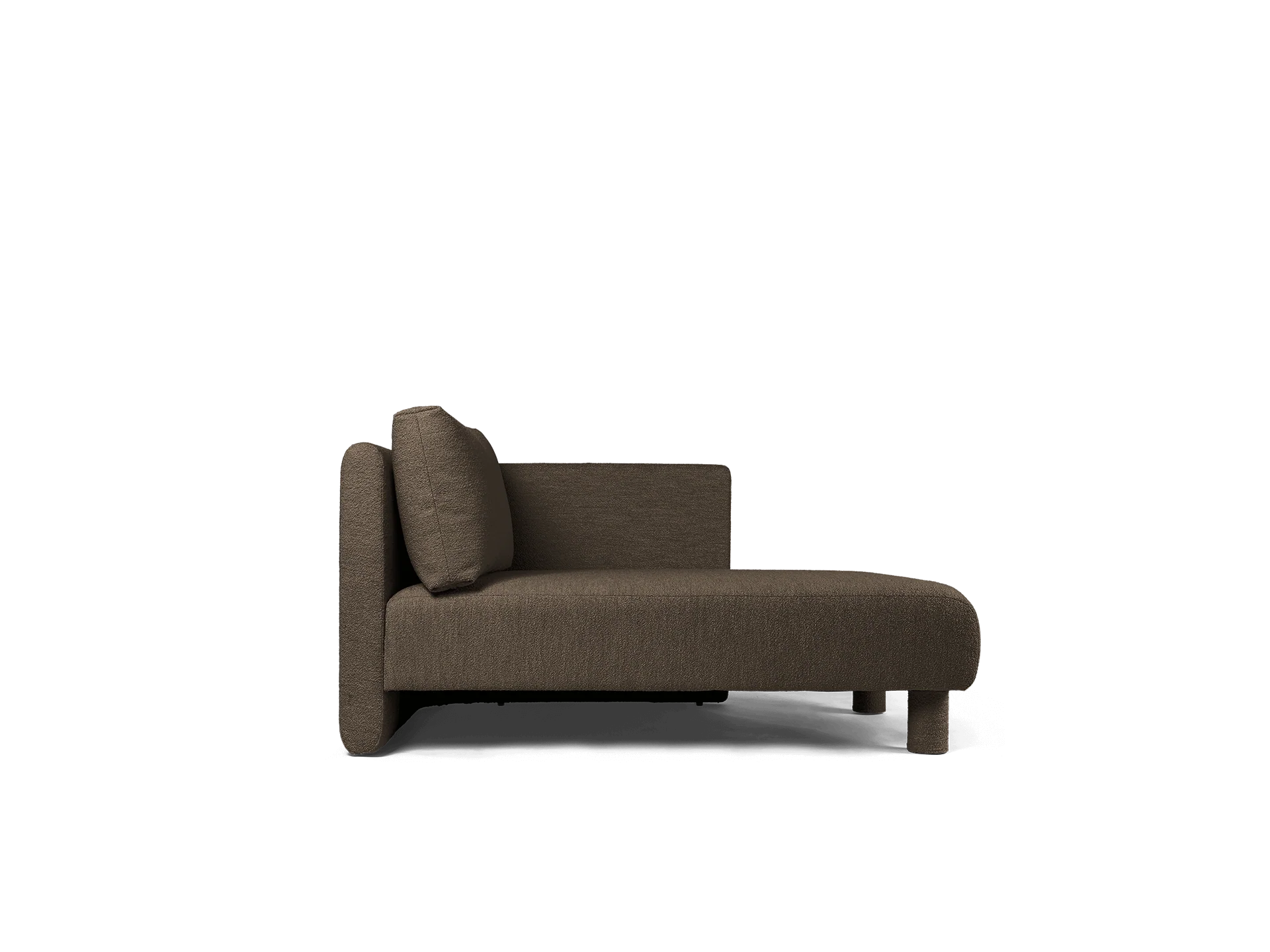 Dase Sofa Chaise Longue Right - Soft Bouclé - Dark Brown - UK - Image 3