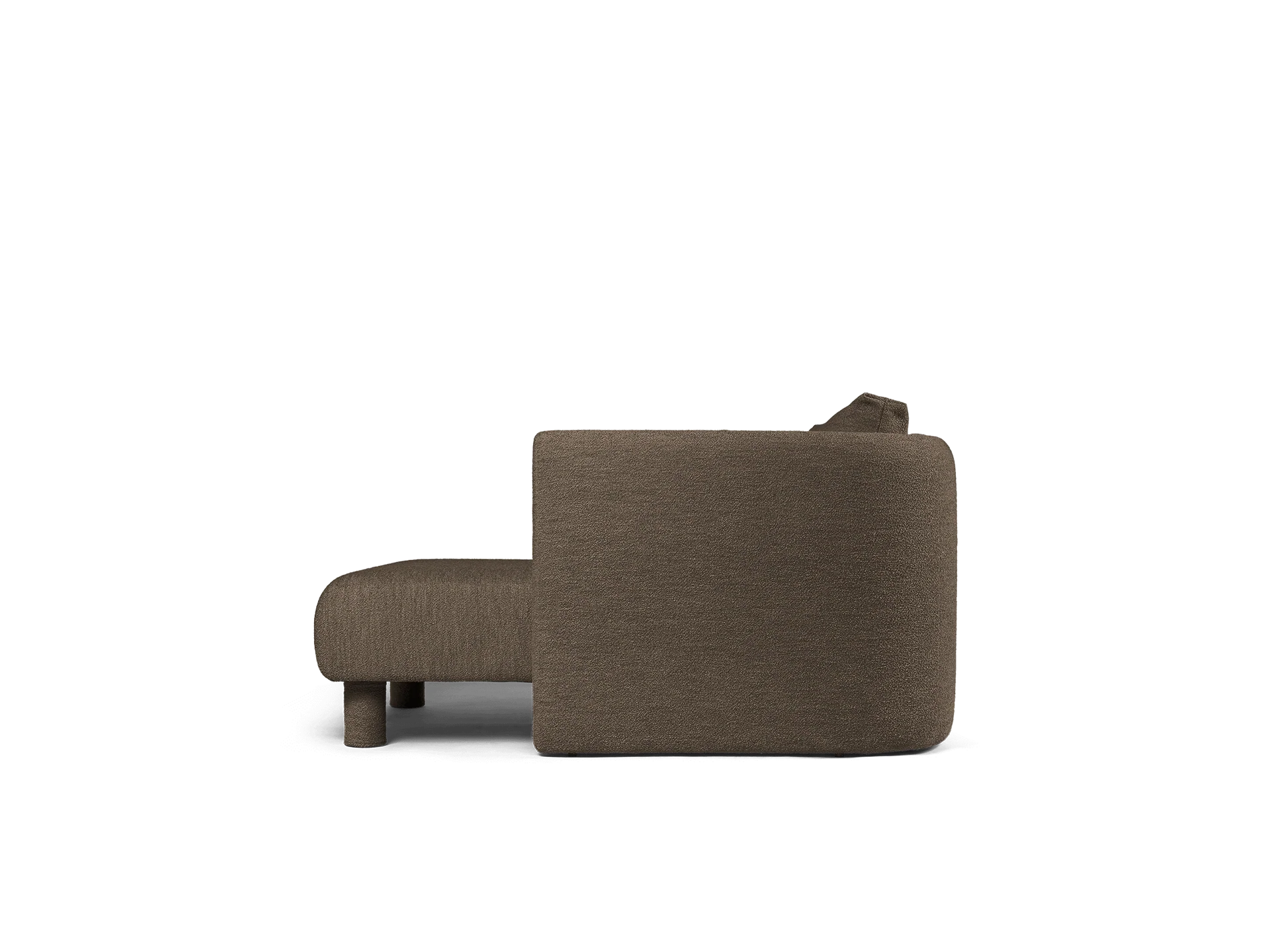 Dase Sofa Chaise Longue Right - Soft Bouclé - Dark Brown - UK - Image 4