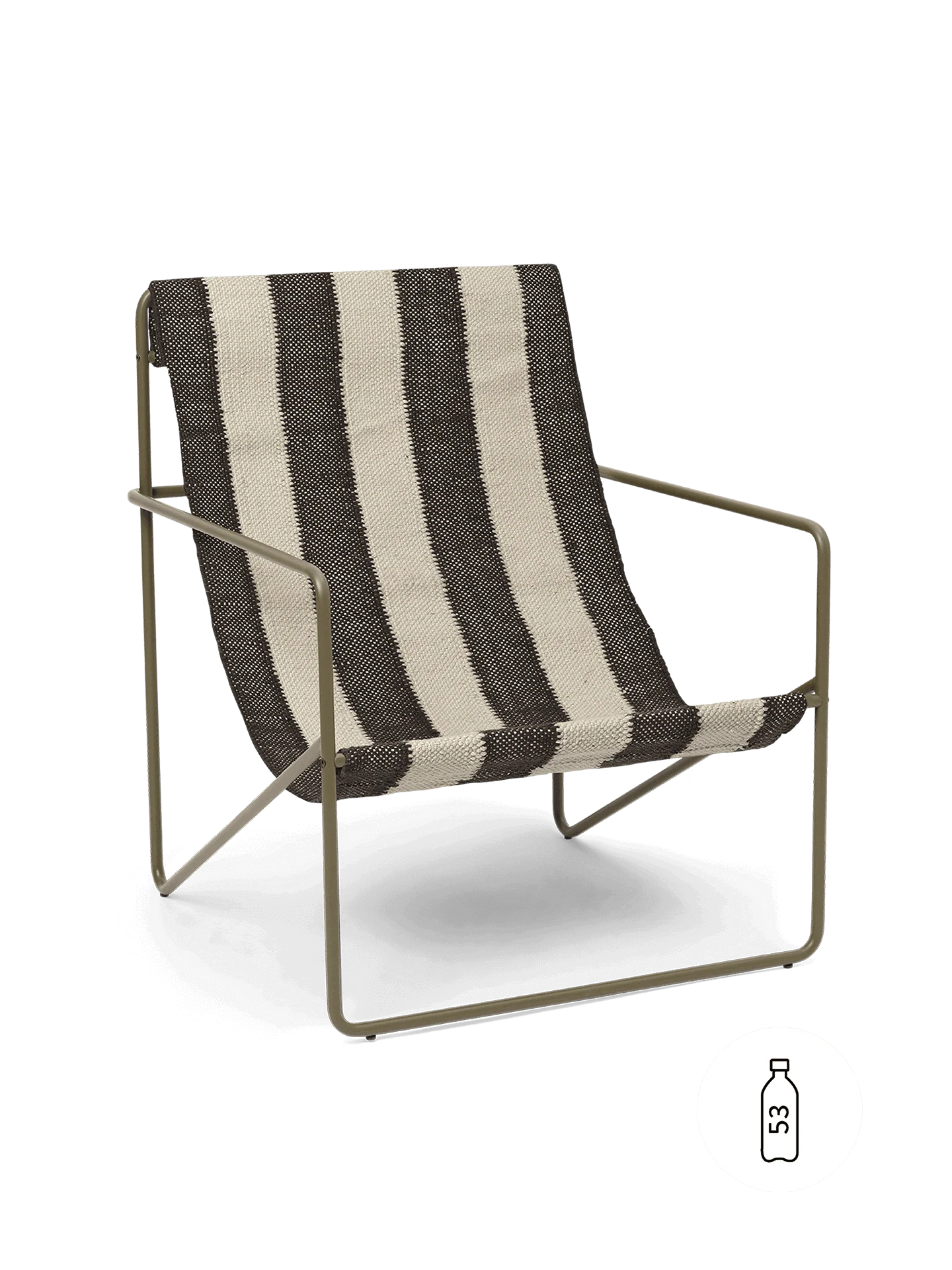 Desert Lounge Chair - Olive - Off-White/Chocolate