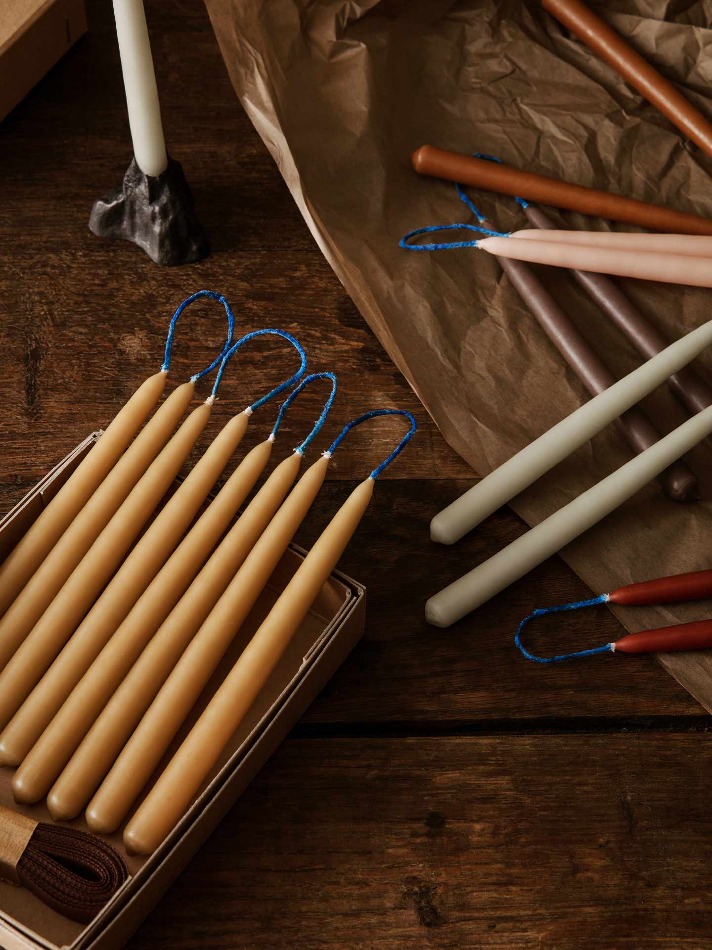 Dipped Candles - Set of 8 - Brown - Image 3