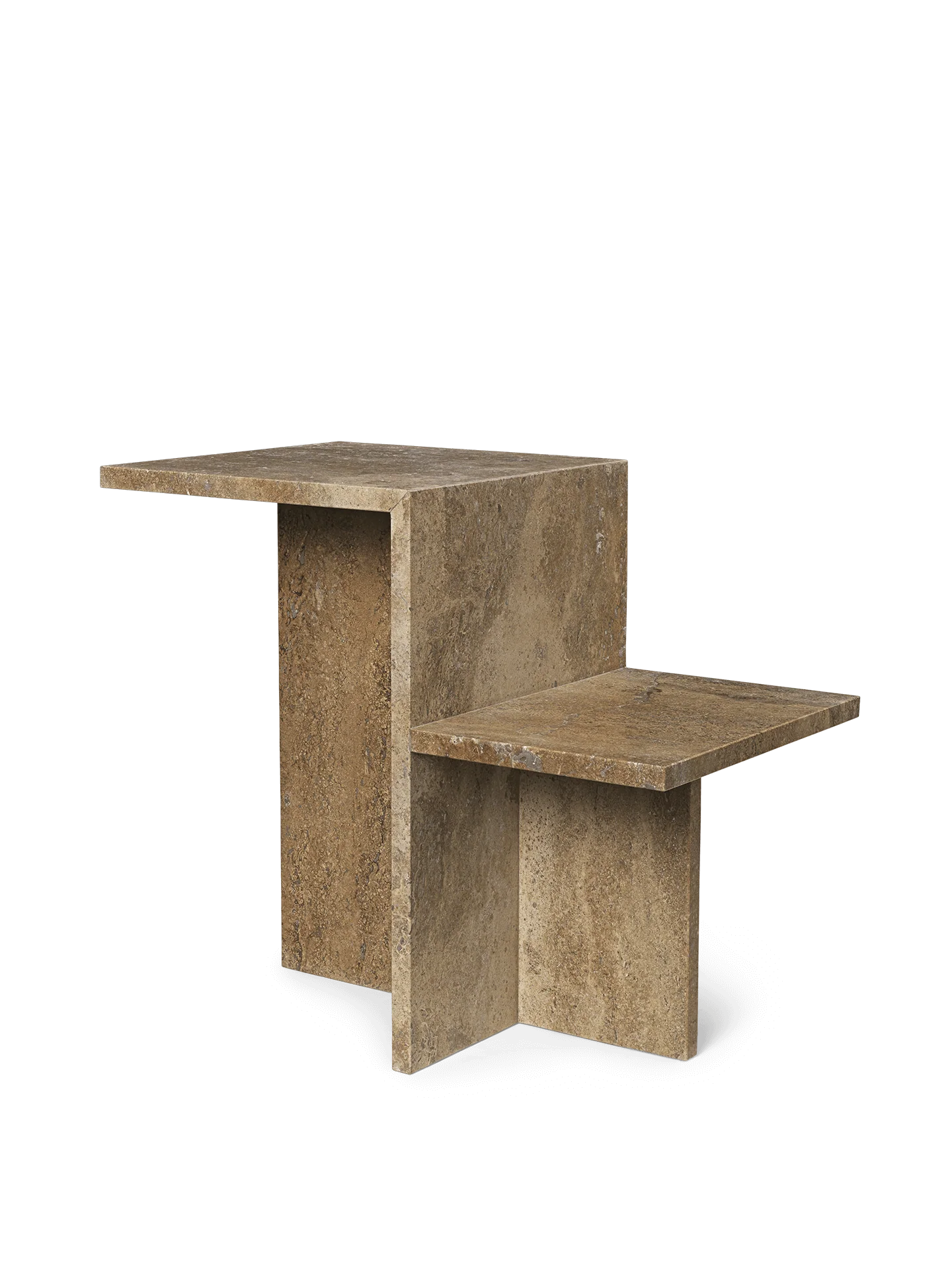 Distinct Side Table - Dark Brown Travertine