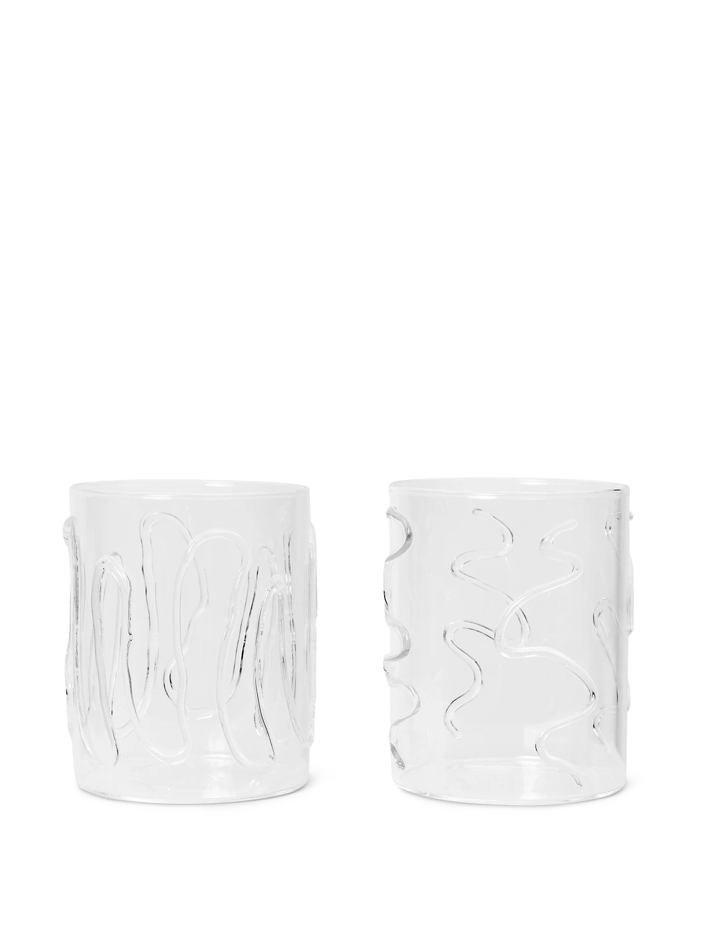 Doodle Glasses - Set of 2 - Tall - Clear