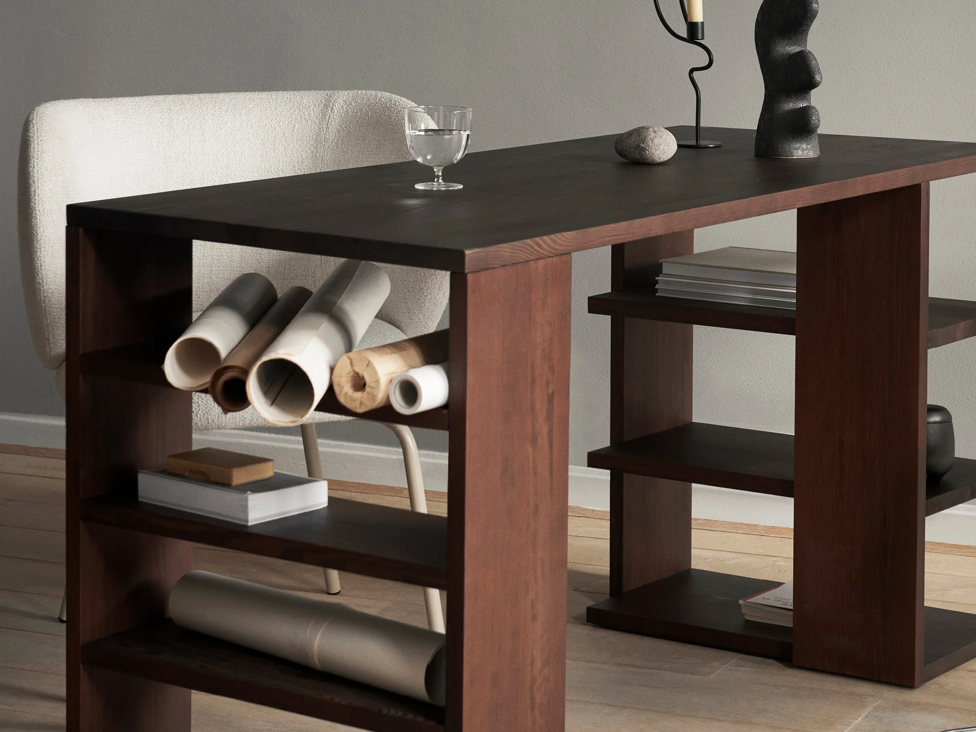 Edre Desk - Dark Stained Pine - Image 2