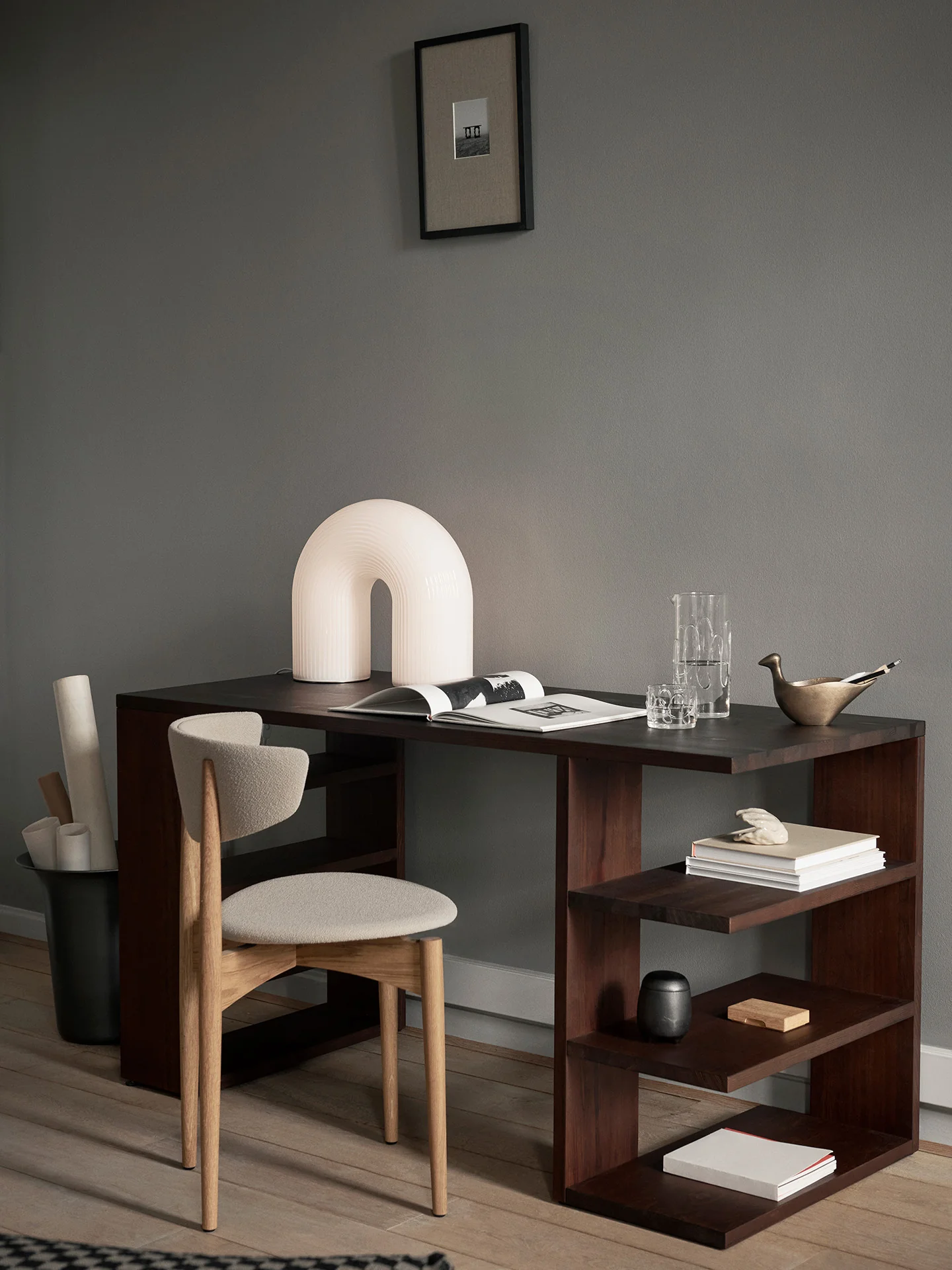 Edre Desk - Dark Stained Pine - Image 3