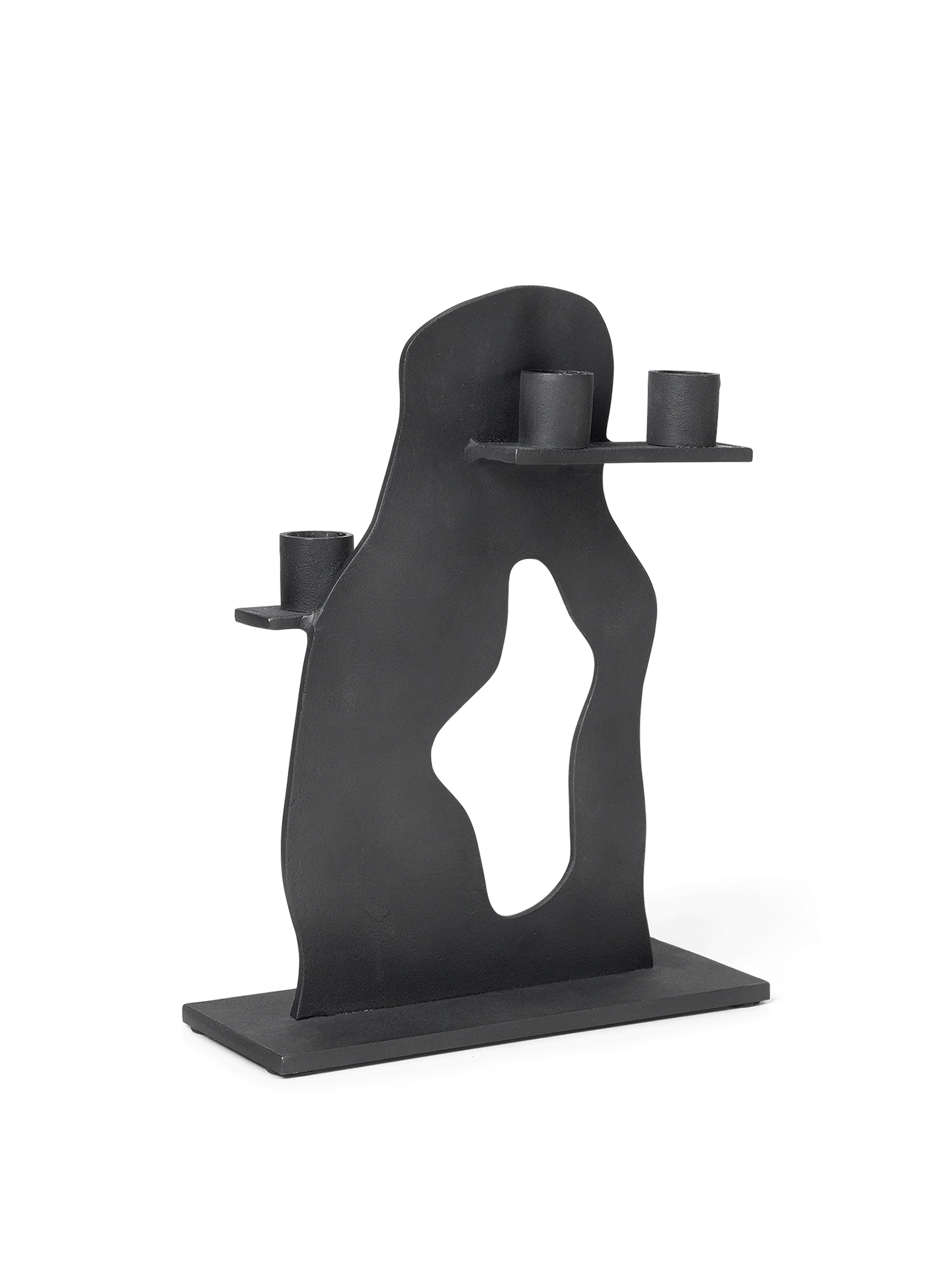 Erode Candle Holder - Black Aluminium