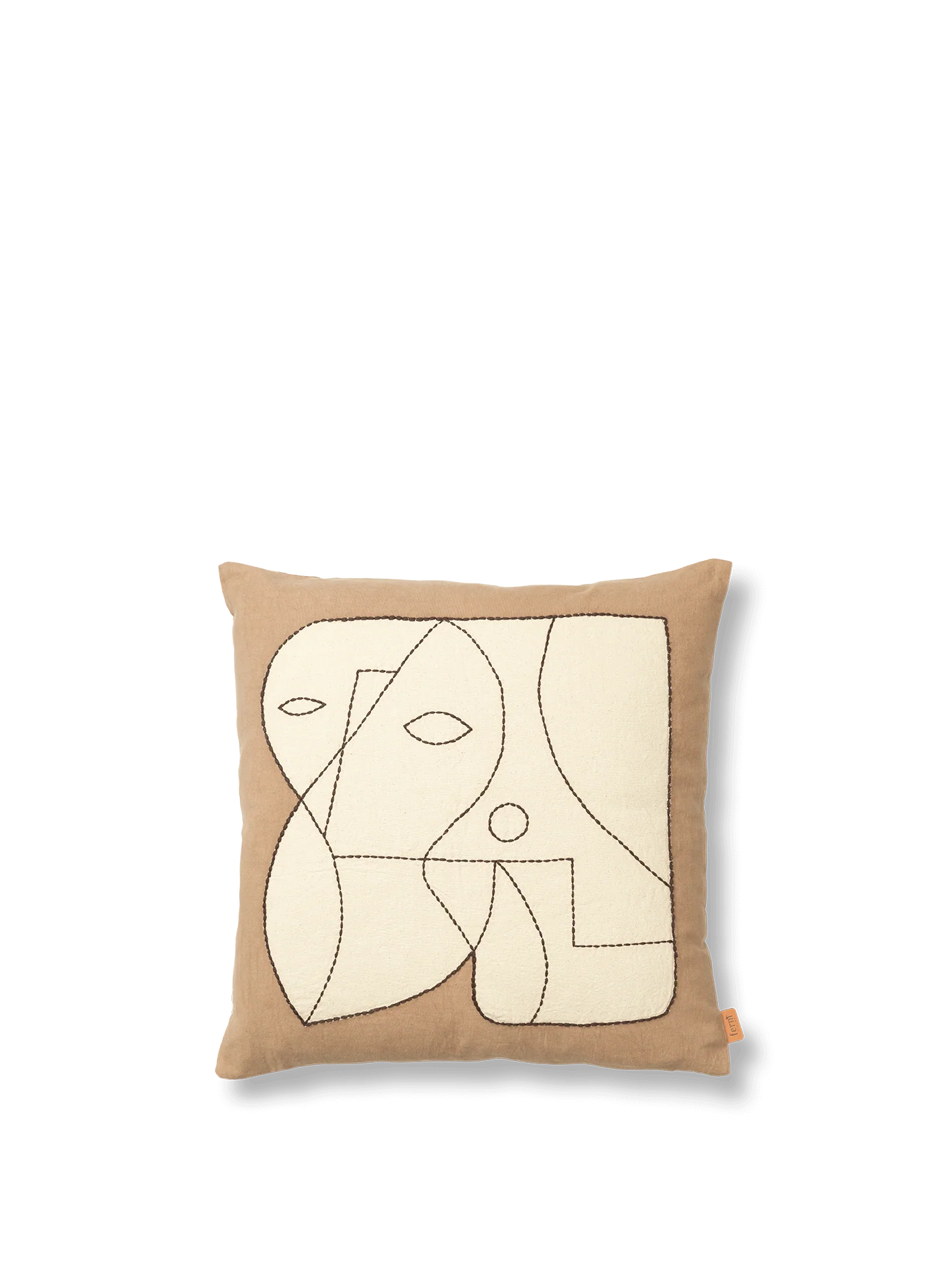 Figure Cushion - Dark Taupe/Off-White