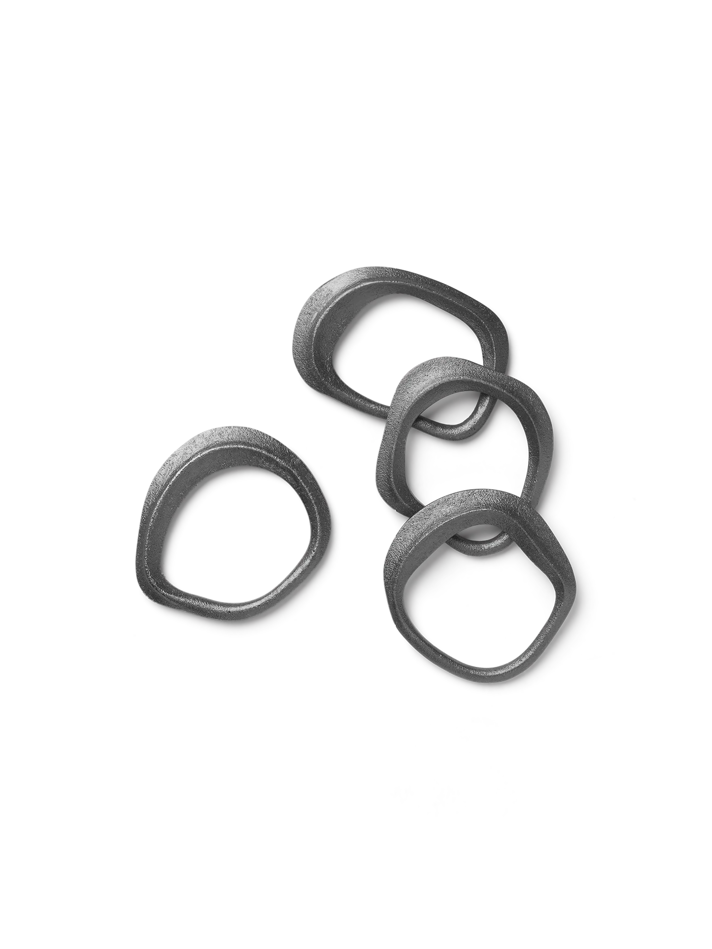 Flow Napkin Rings - Set of 4 - Black Brass