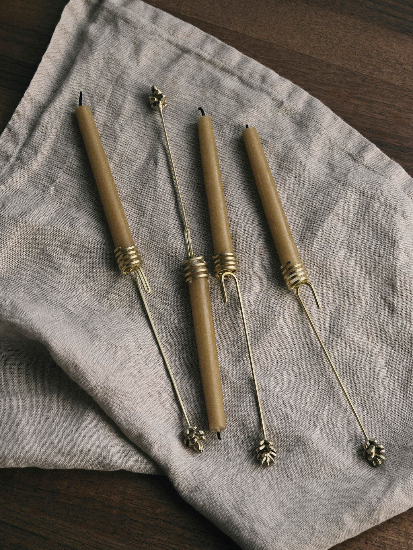 Forest Christmas Tree Candle Holders - Set of 4 - Brass - Image 3