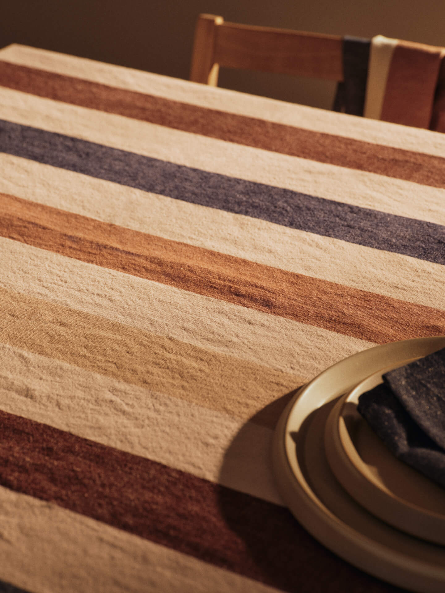 Hale Tablecloth - Cashmere/Mocha/Indigo Blue - Image 2