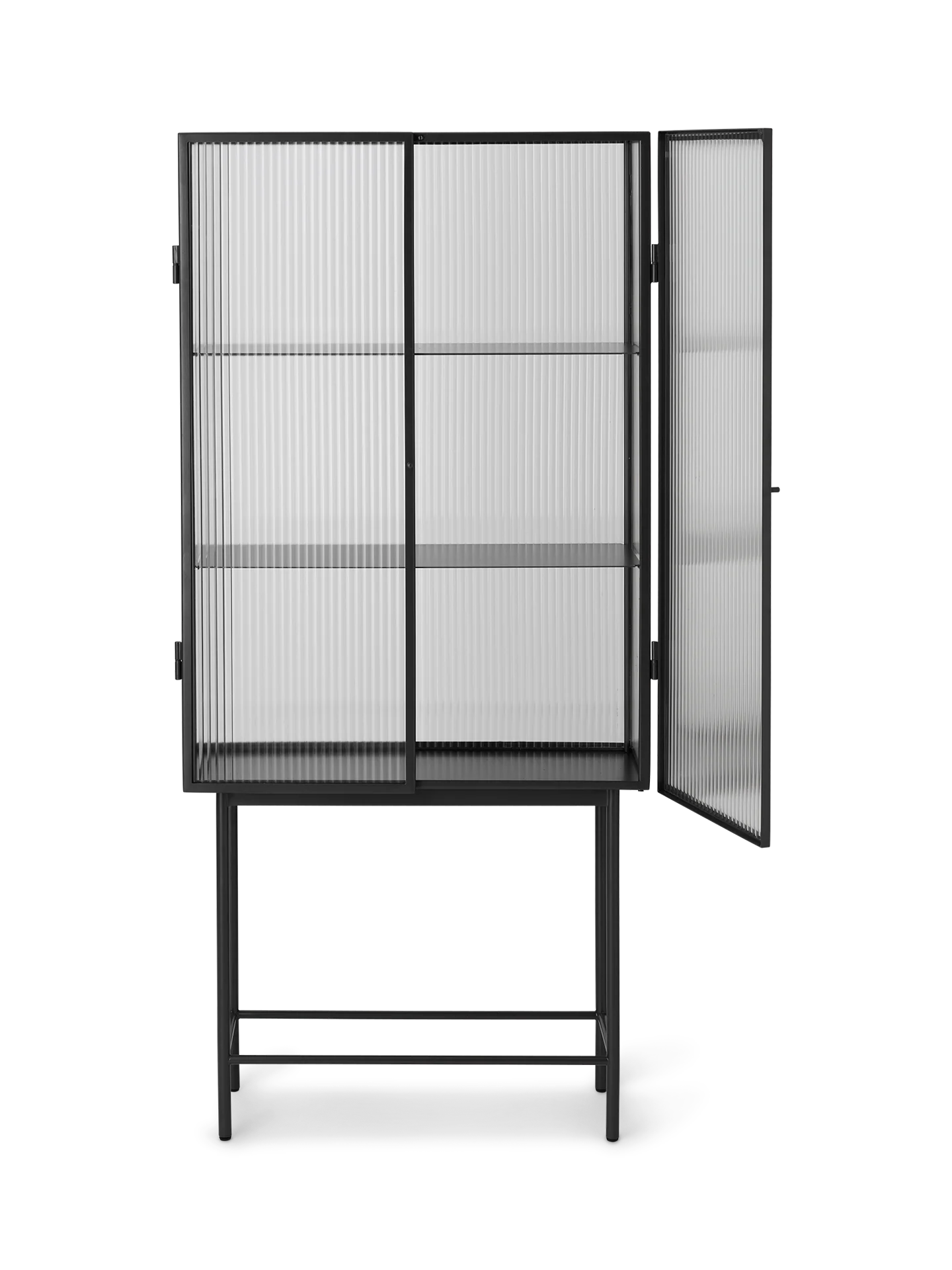 Haze Vitrine - Reeded Glass - Black - Image 3