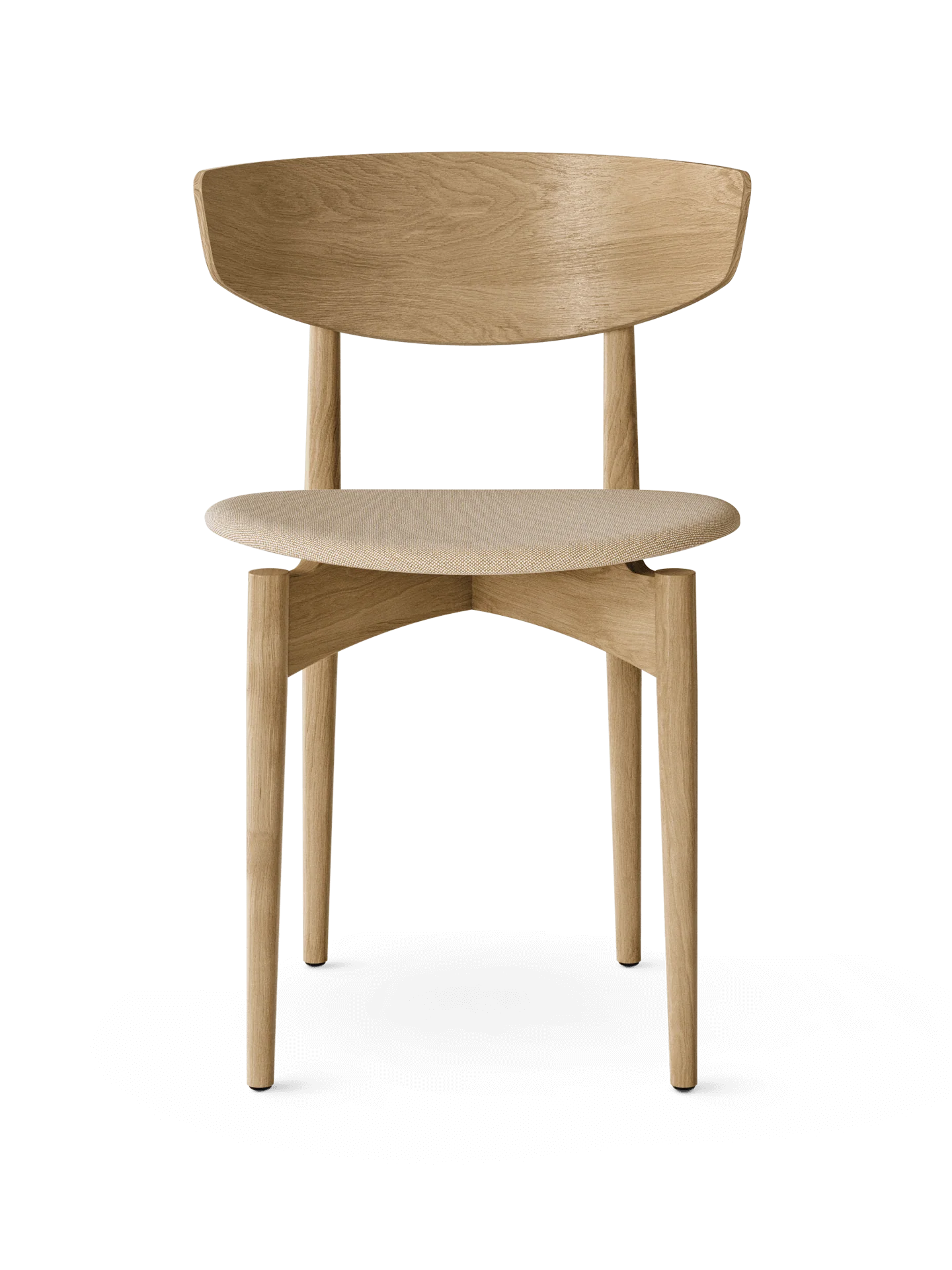 Herman Dining Chair - Upholstered Seat - Hallingdal - Oak/Beige - UK