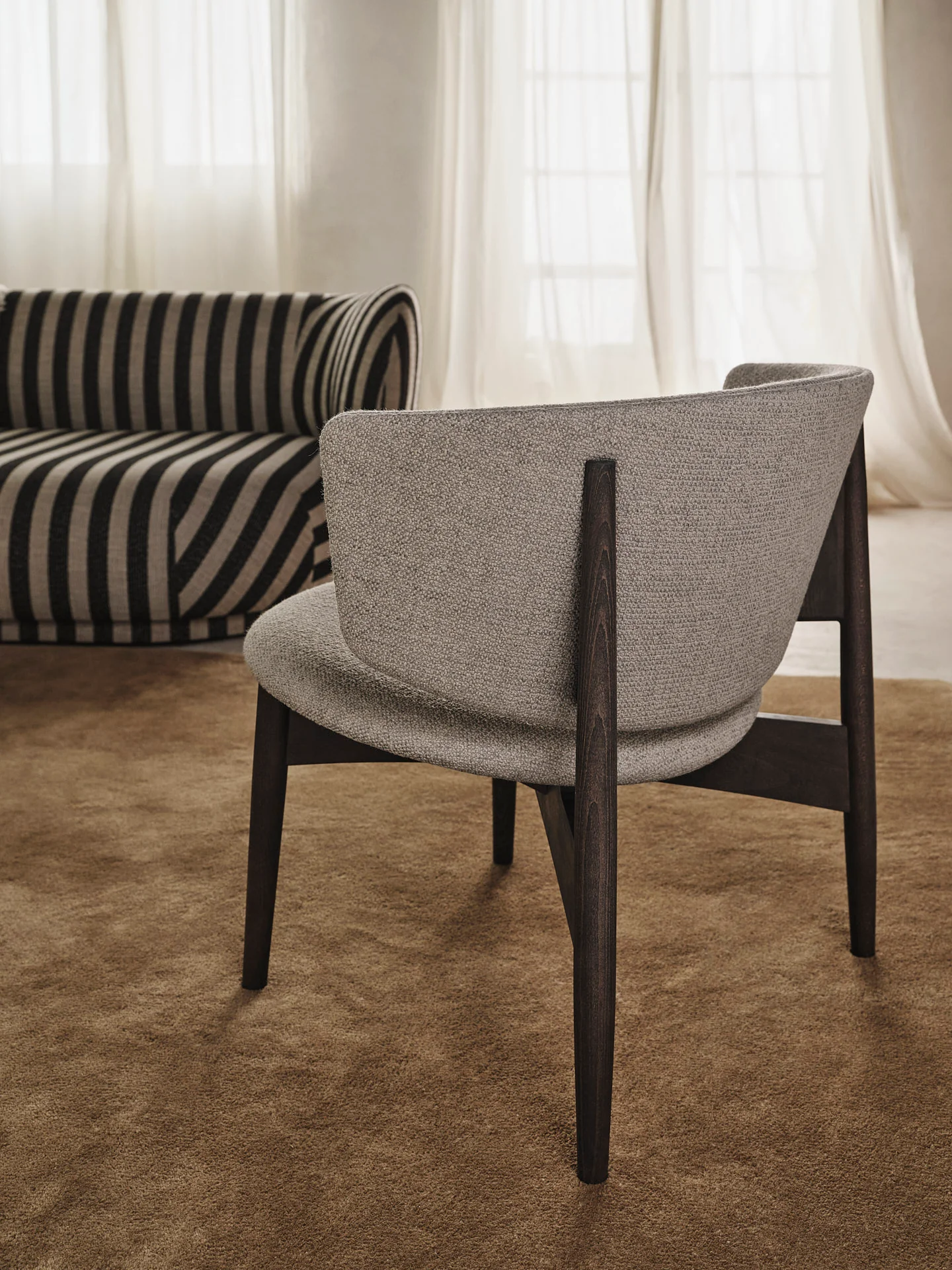 Herman Lounge Chair - Wood - Bouclé - Dark Stained Beech/Sand - UK - Image 2