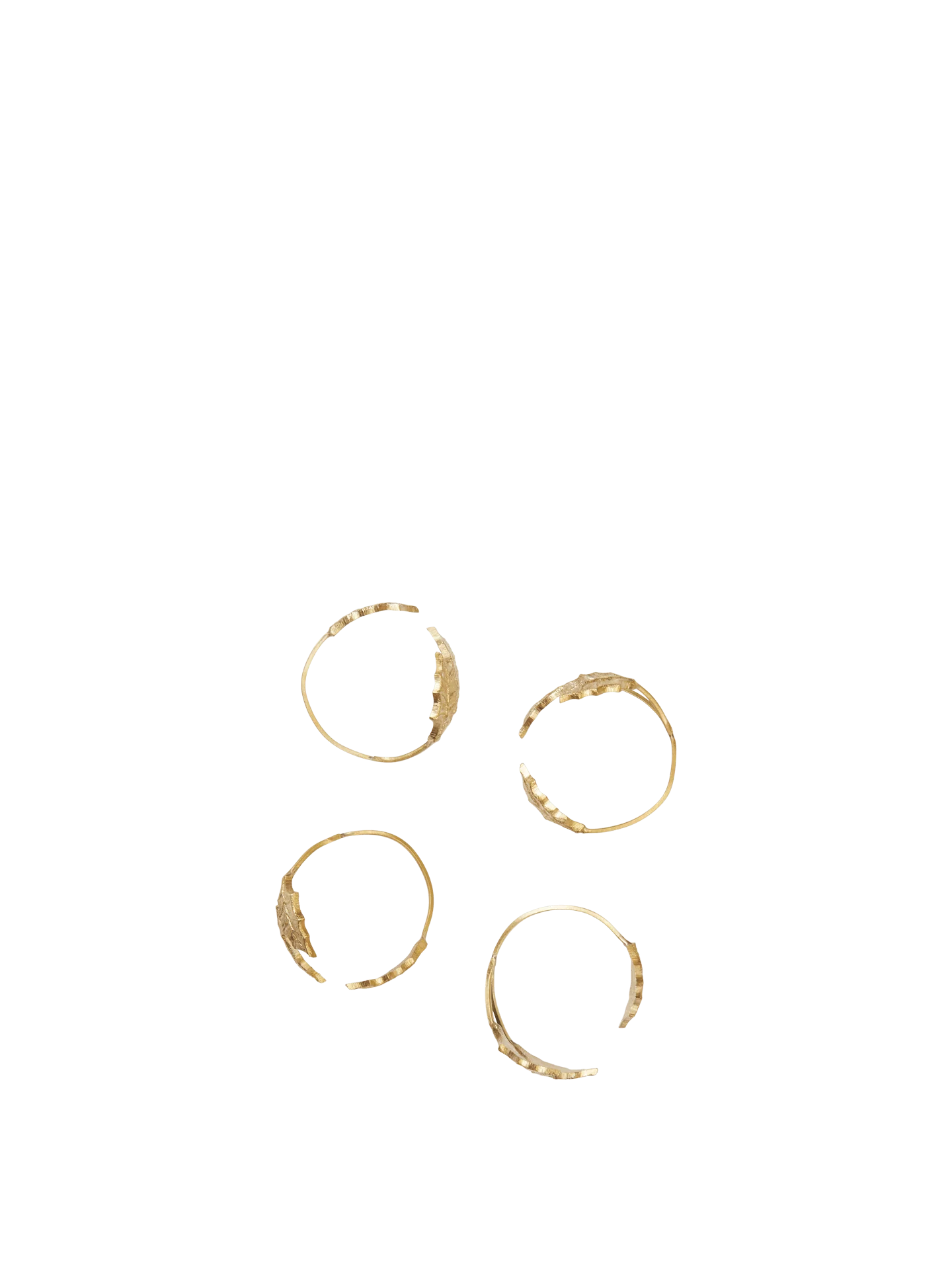 Holly Leaf Napkin Rings - Set of 4 - Brass