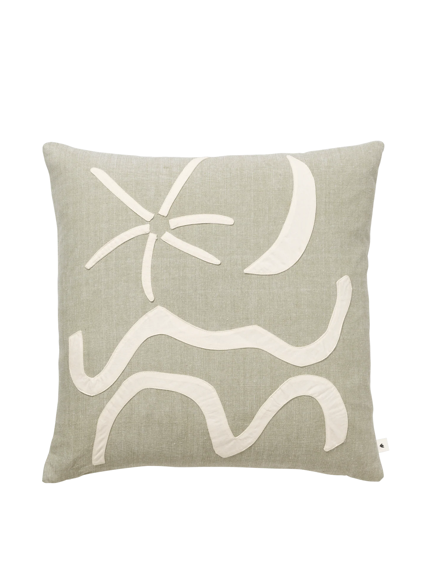 Kove Applique Cushion Cover - Elm Green