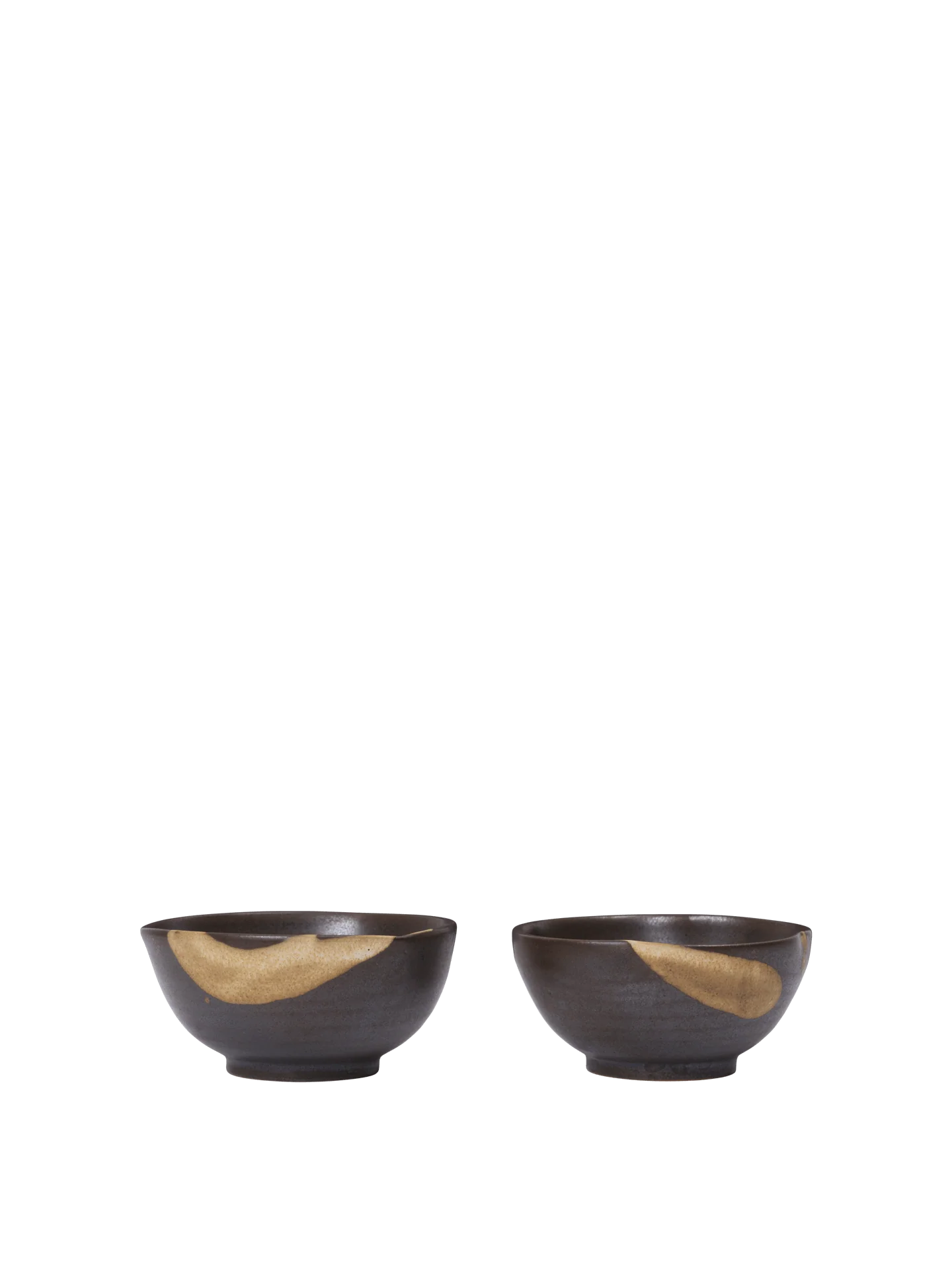 Koyo Bowls - Ă8.5 - Set of 2 - Dark Brown/Buff